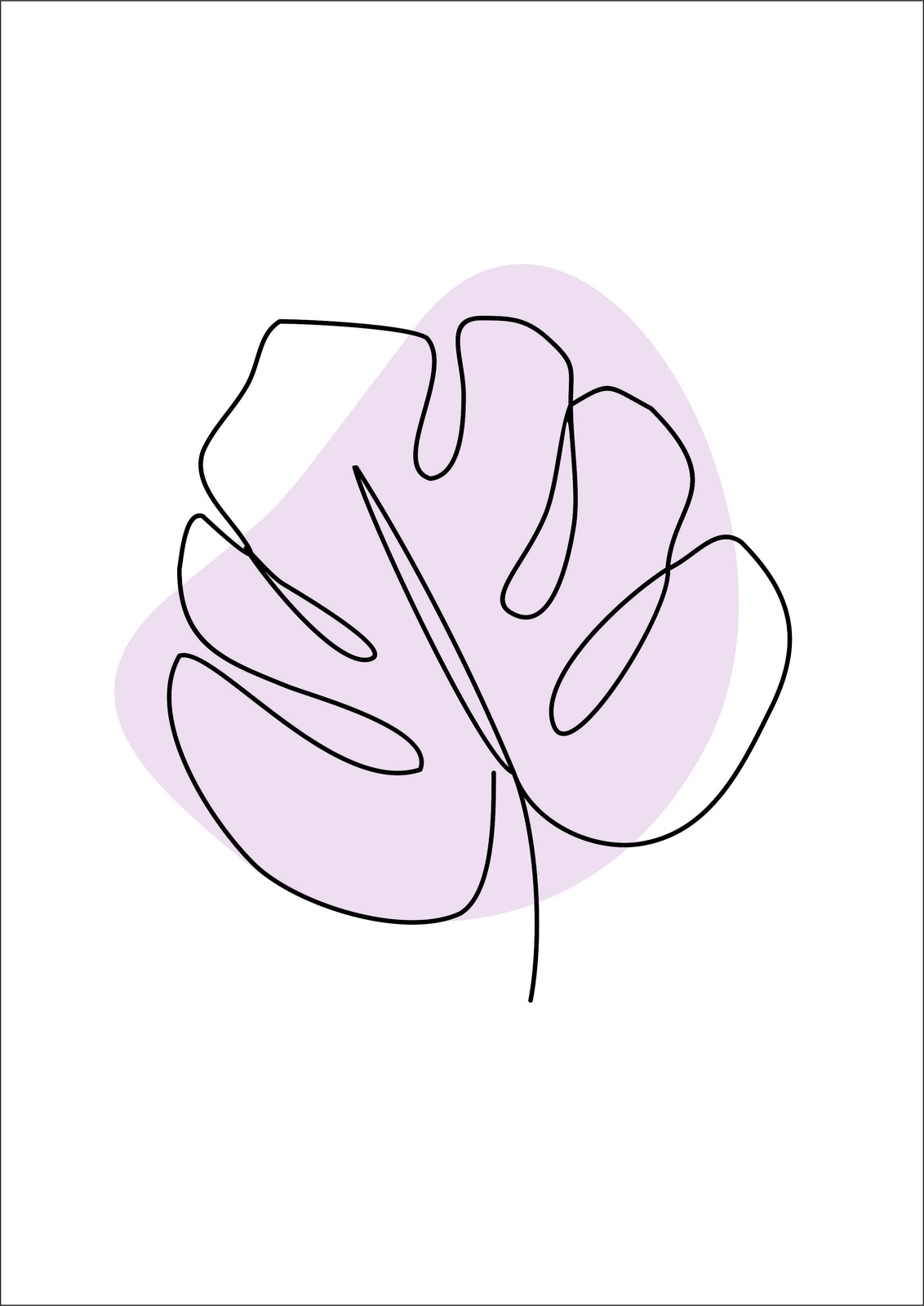 Monstera Line Art Wall Art - Boho Botanical Wall Art