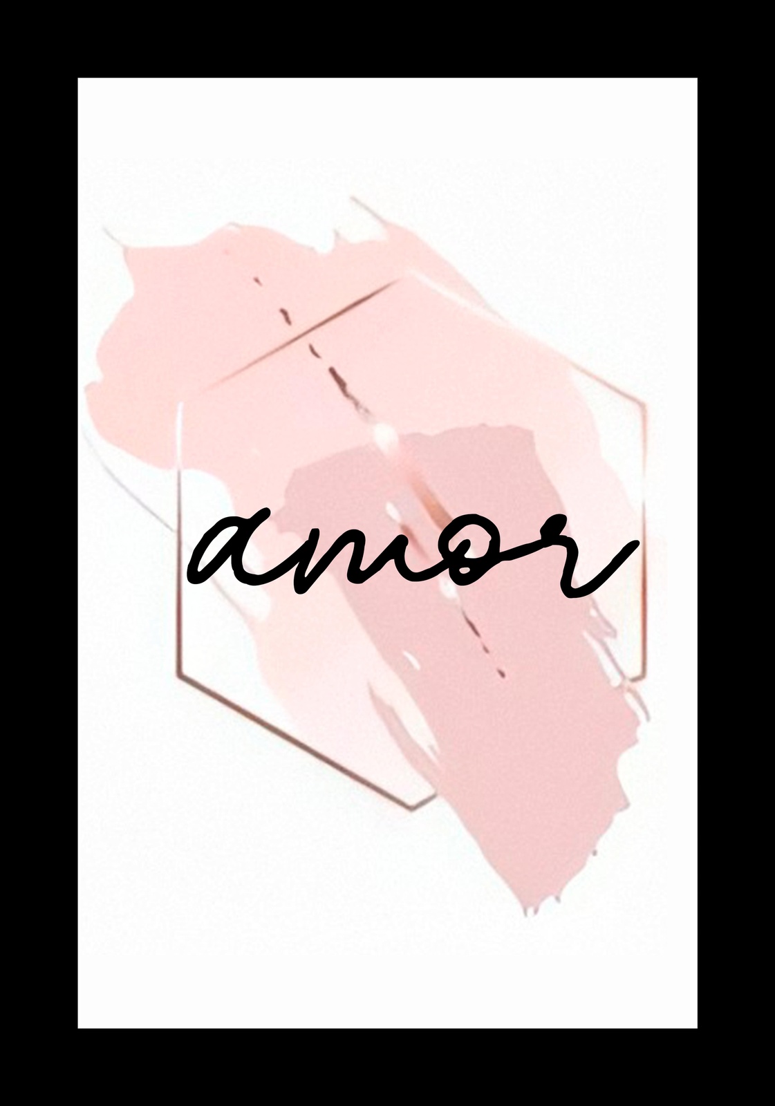 Elegant Amor Watercolor Hexagon Wall Art