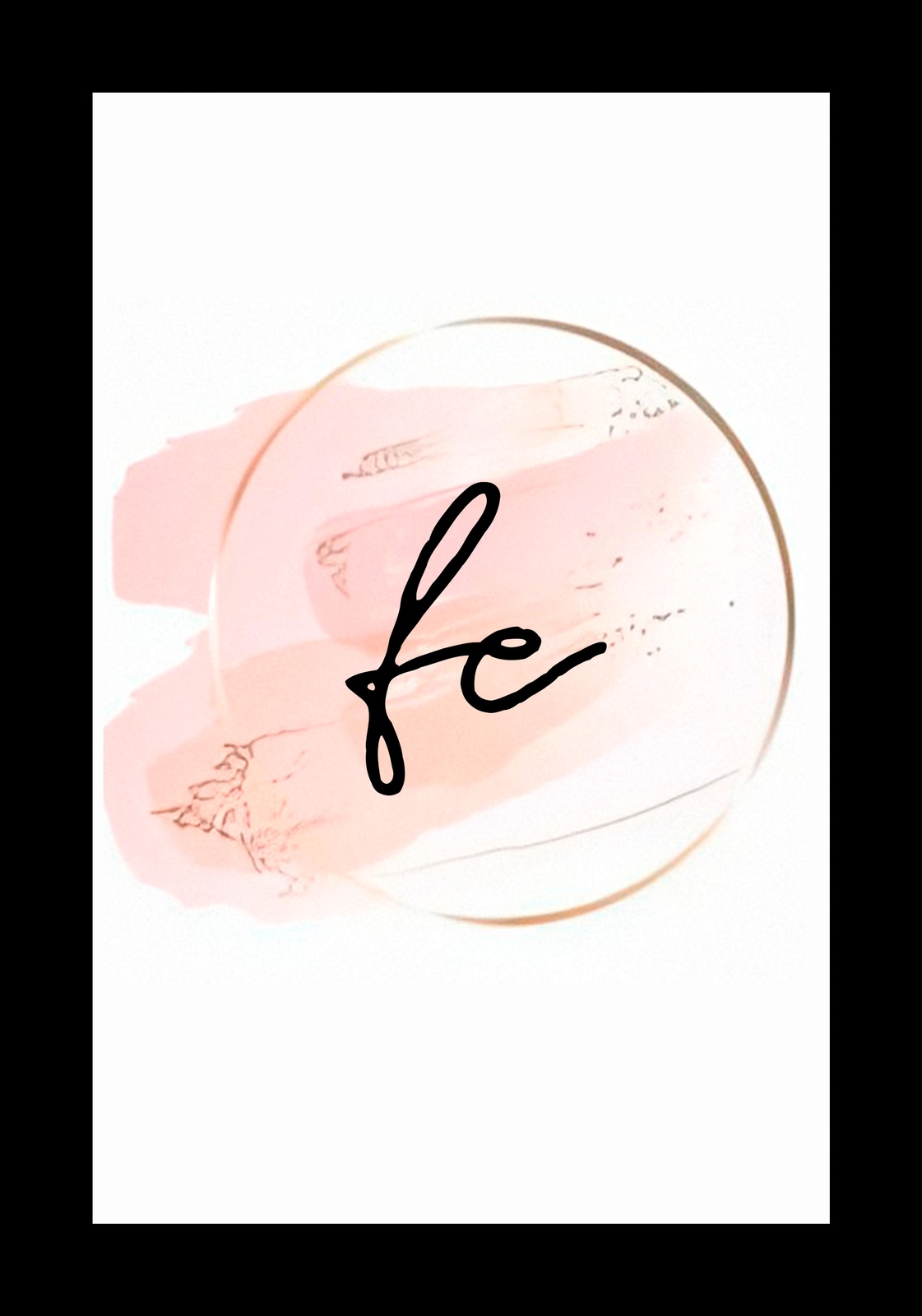 Elegant Pink Script 'fe' Wall Art