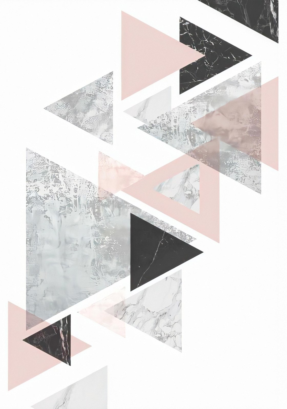 Geometric Blush & Marble Wall Art