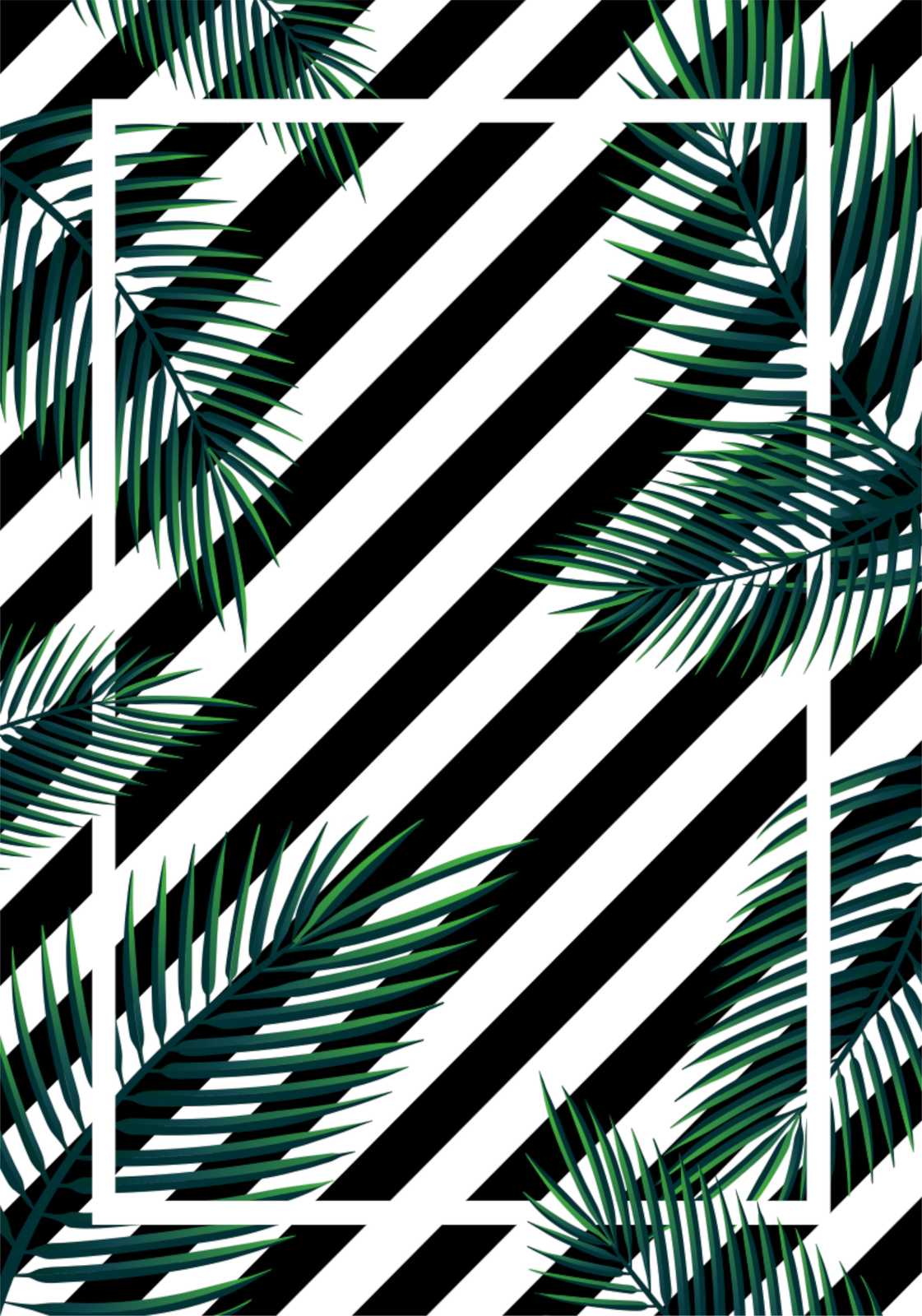 Tropical Palm Stripes Wall Art