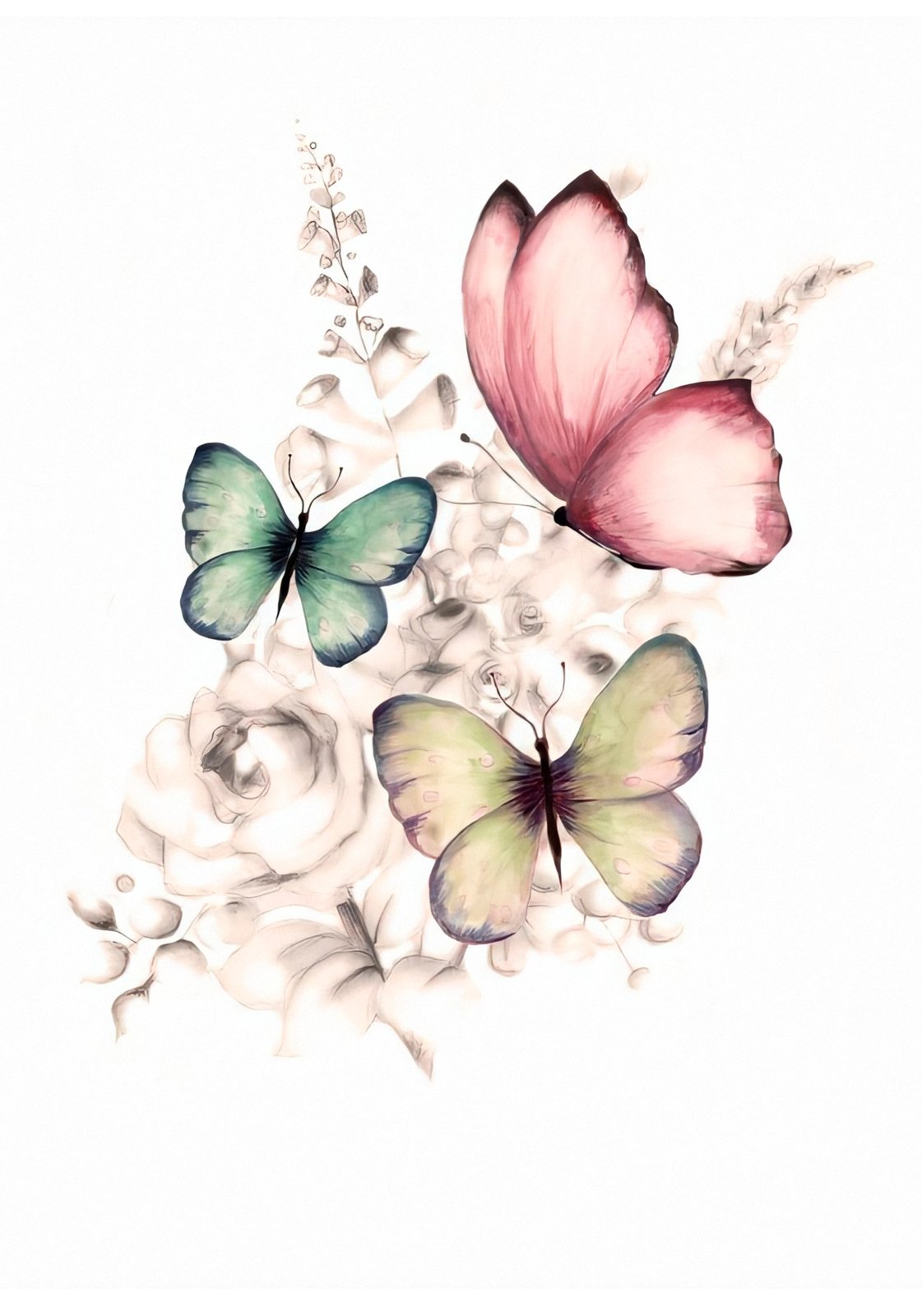 Pastel Butterfly Floral Dream Wall Art