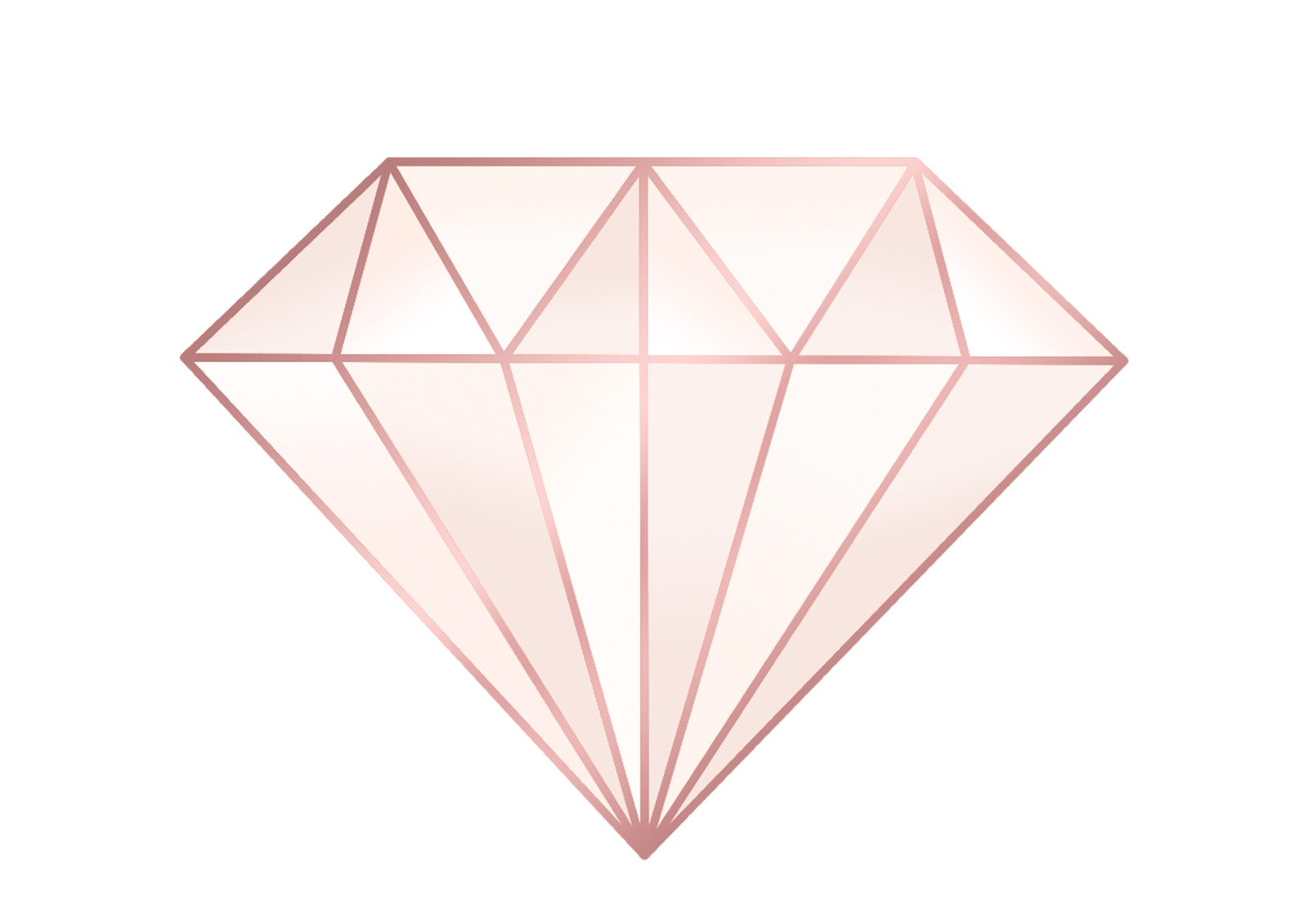 Rose Gold Diamond Geometric Wall Art