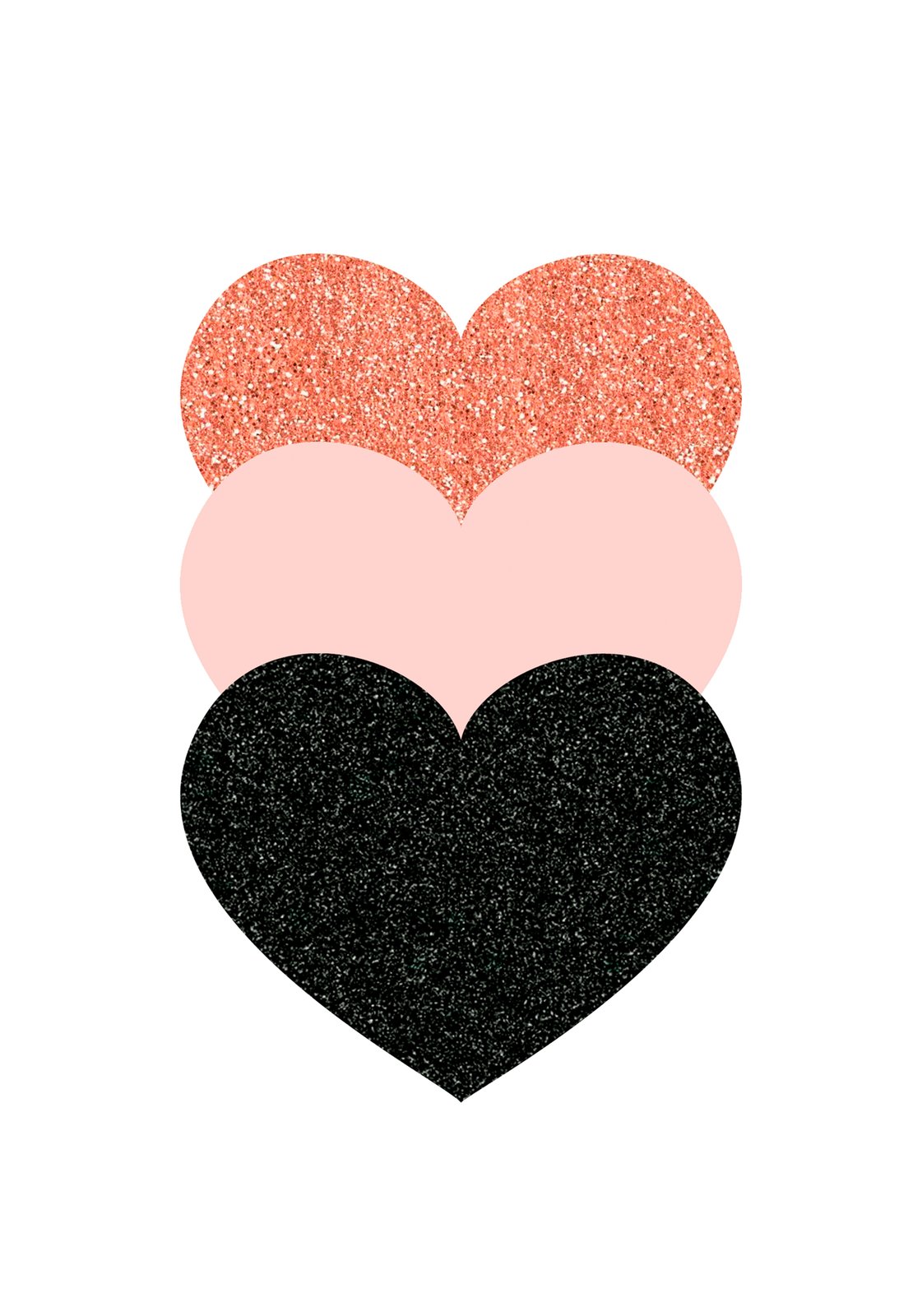 Sparkling Love Hearts Geometric Wall Art