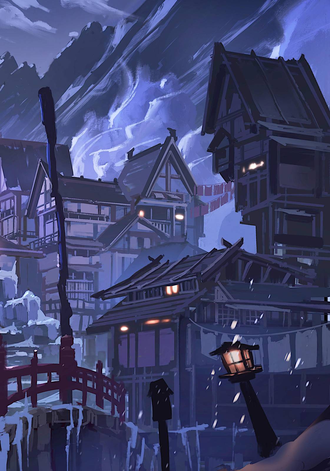 Enchanting Winter Village Wall Art