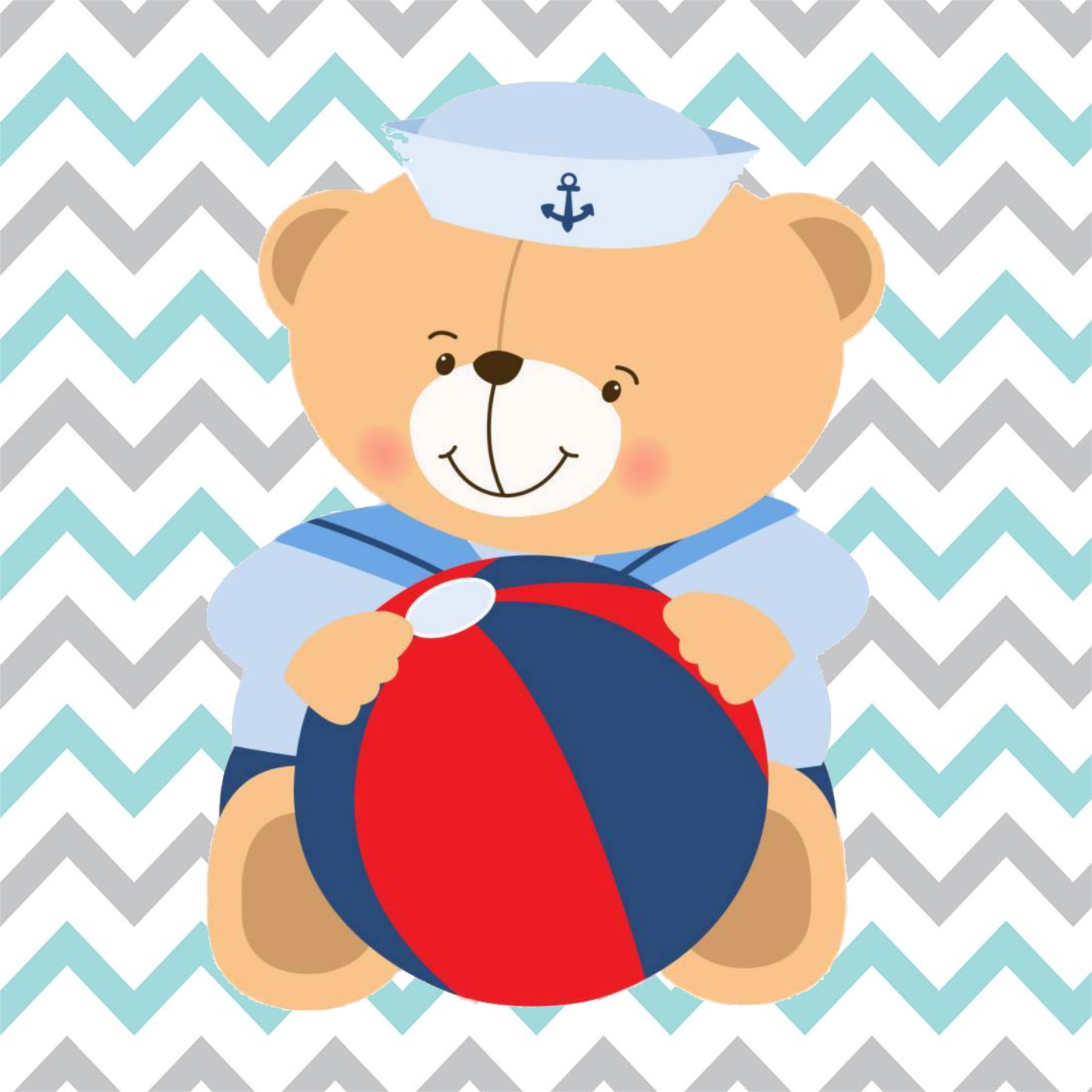 Nautical Bear & Beach Ball Wall Art