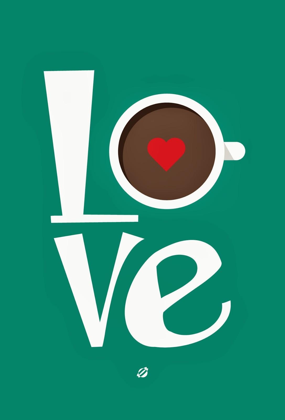 Love Coffee Heart Graphic Art Wall Art