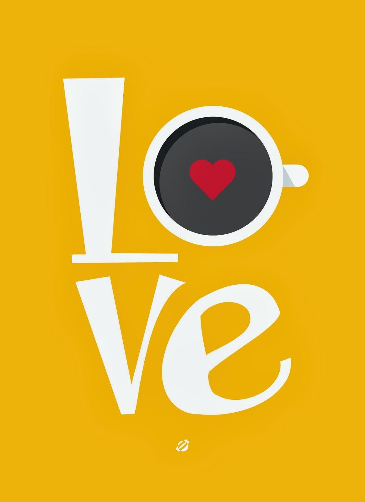 Love Coffee Heart Graphic Wall Art