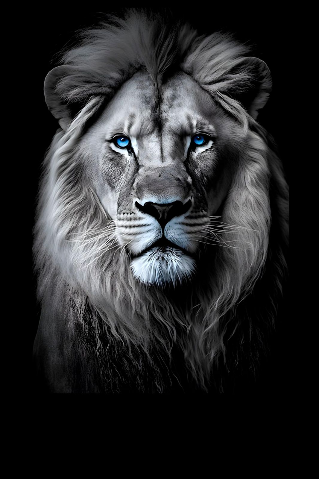 Majestic Lion with Blue Eyes Wall Art