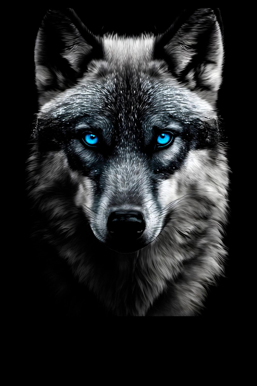 Majestic Wolf with Blue Eyes Wall Art