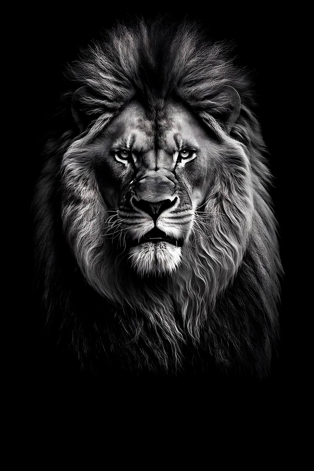 Majestic Lion King Black & White Wall Art