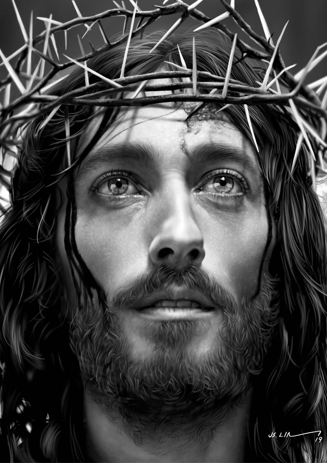 Divine Gaze Jesus Crown of Thorns Wall Art