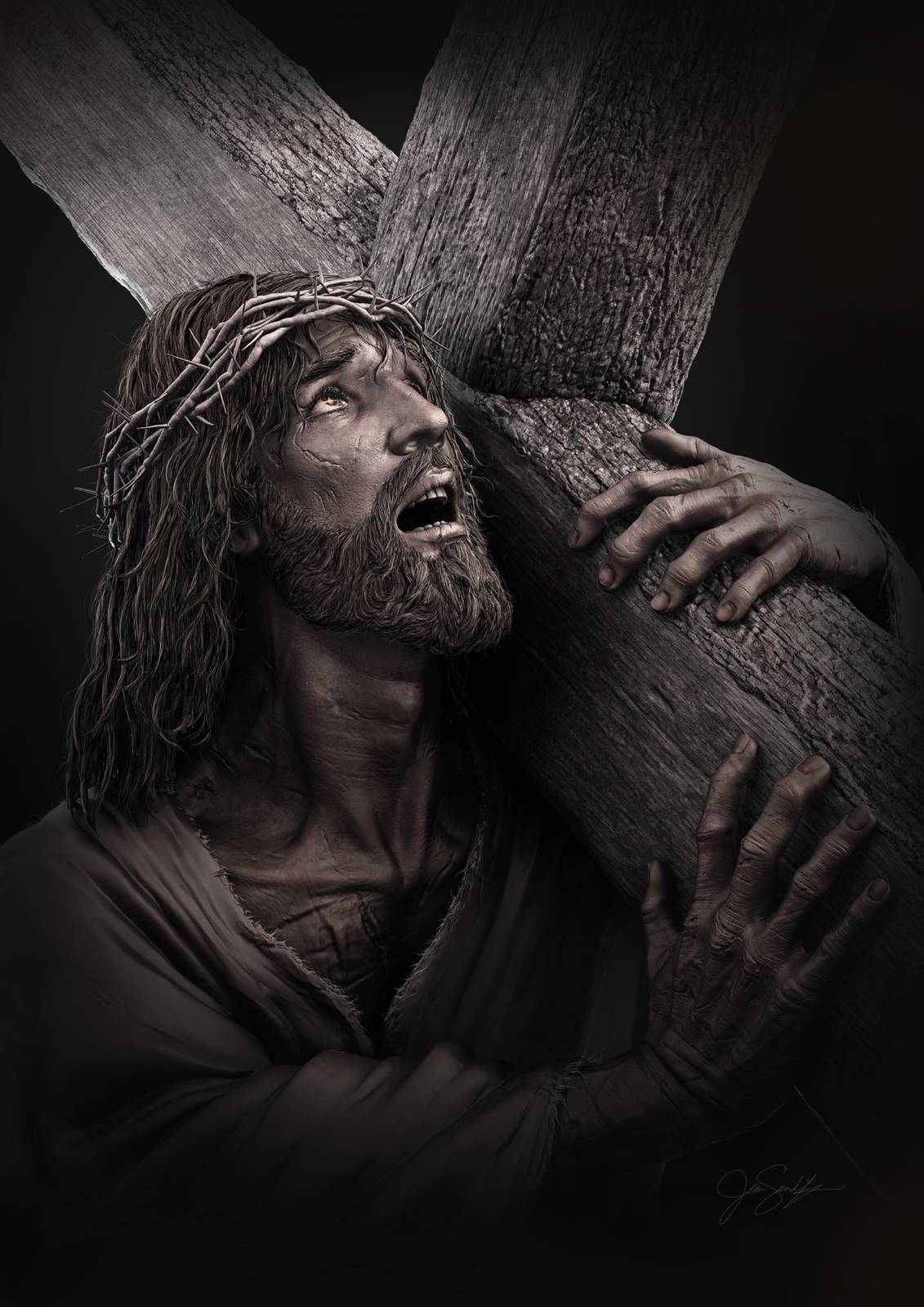 Jesus Carrying the Cross Religious Wall Art