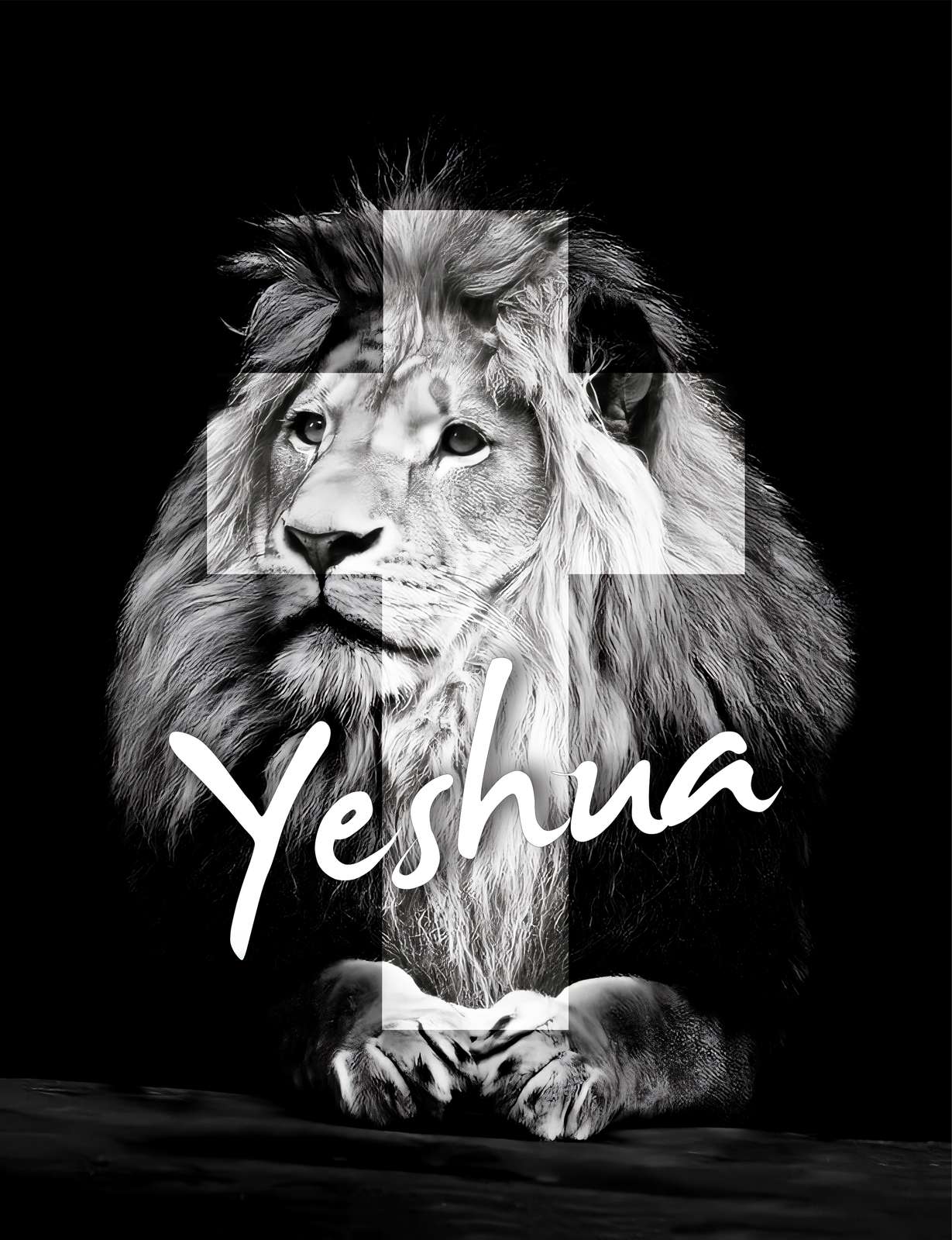 Majestic Lion 'Yeshua' Cross Wall Art
