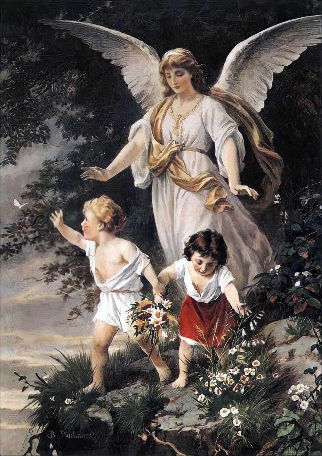 Guardian Angel with Children Wall Art