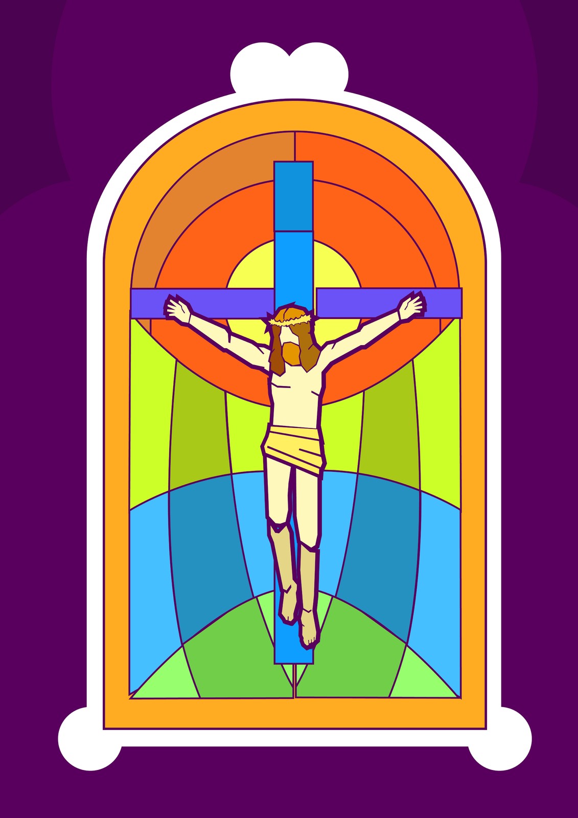 Vibrant Jesus Crucifixion Wall Art