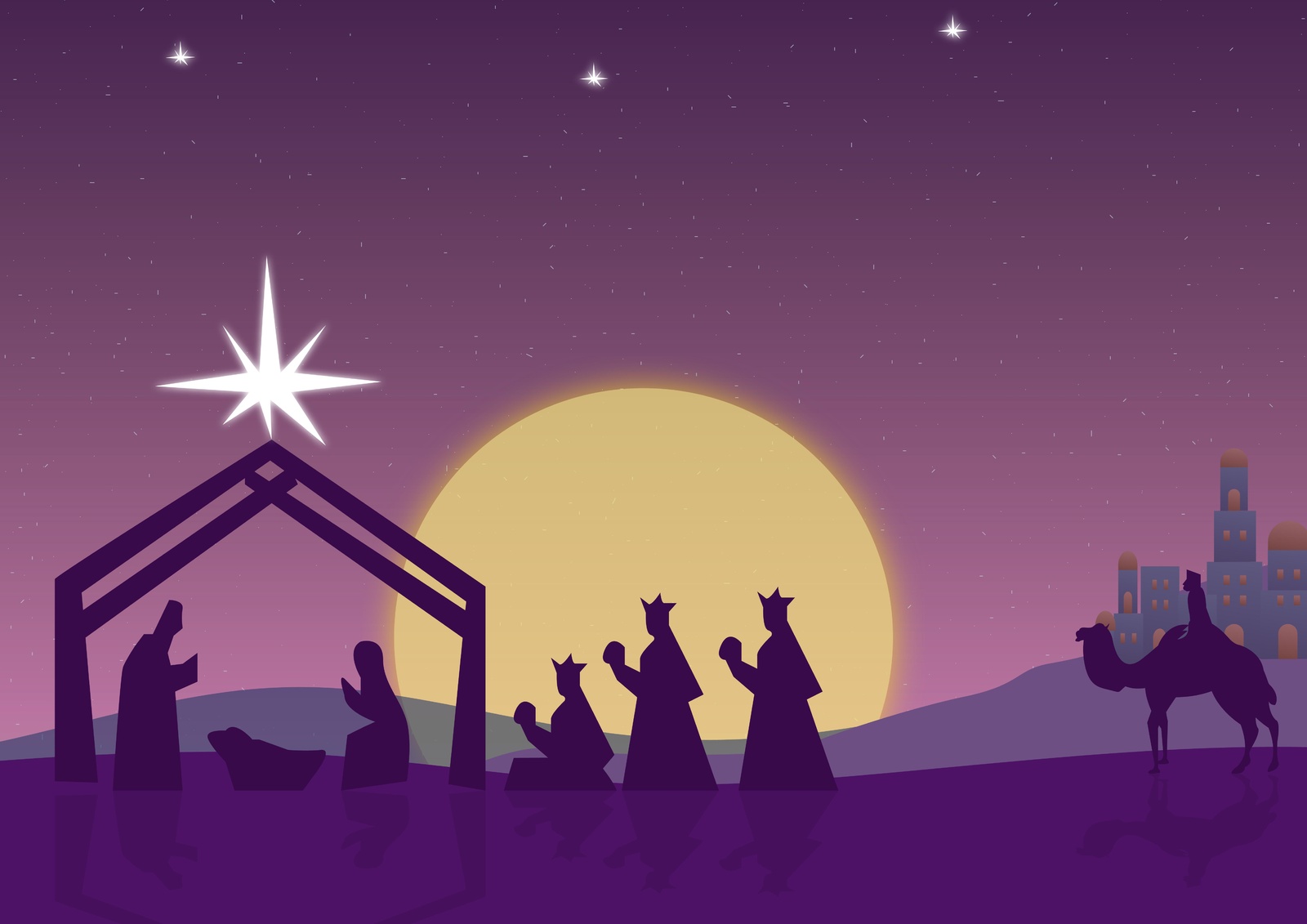 Nativity Scene Camel Journey Wall Art