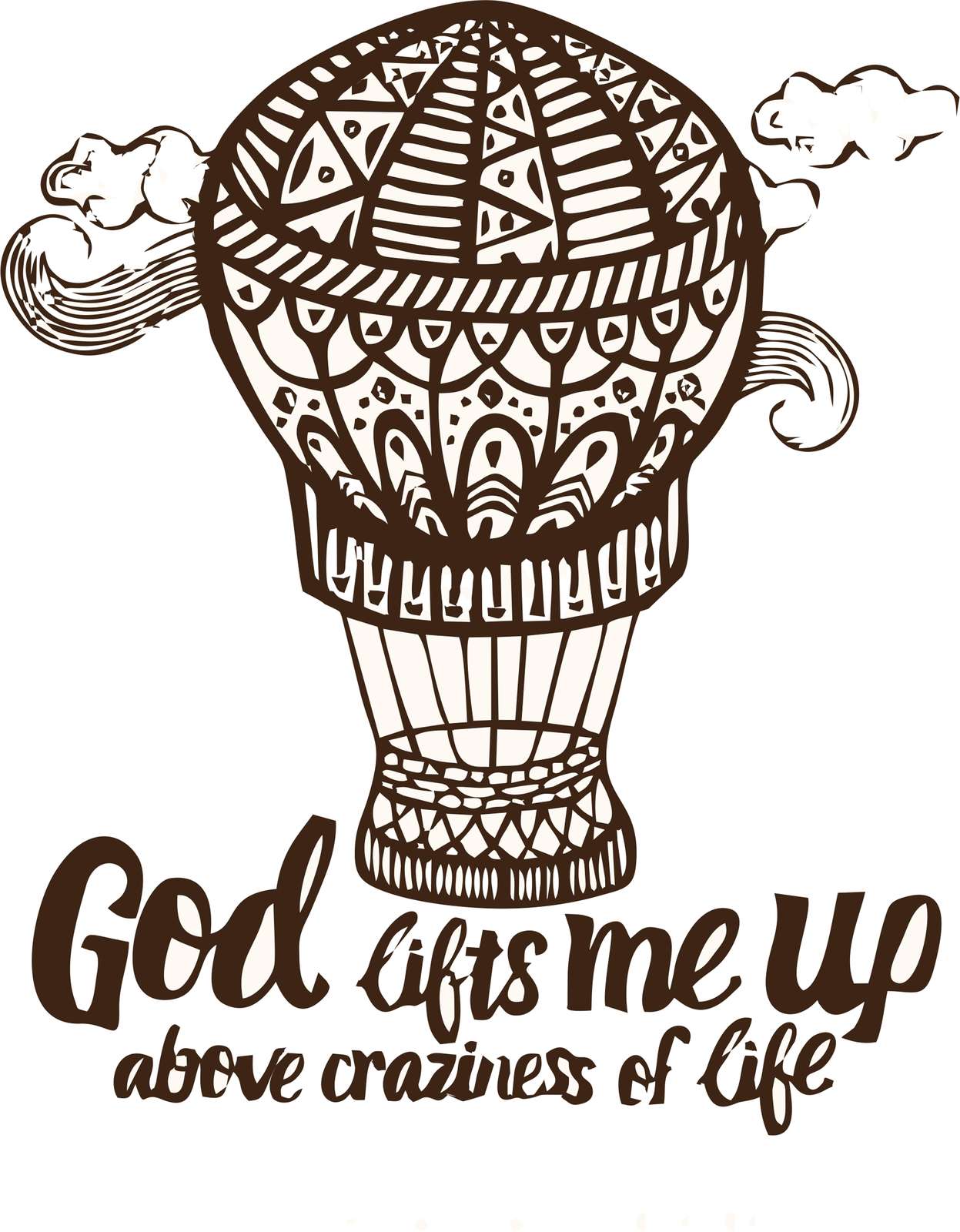 God Lifts Me Up Hot Air Balloon Wall Art
