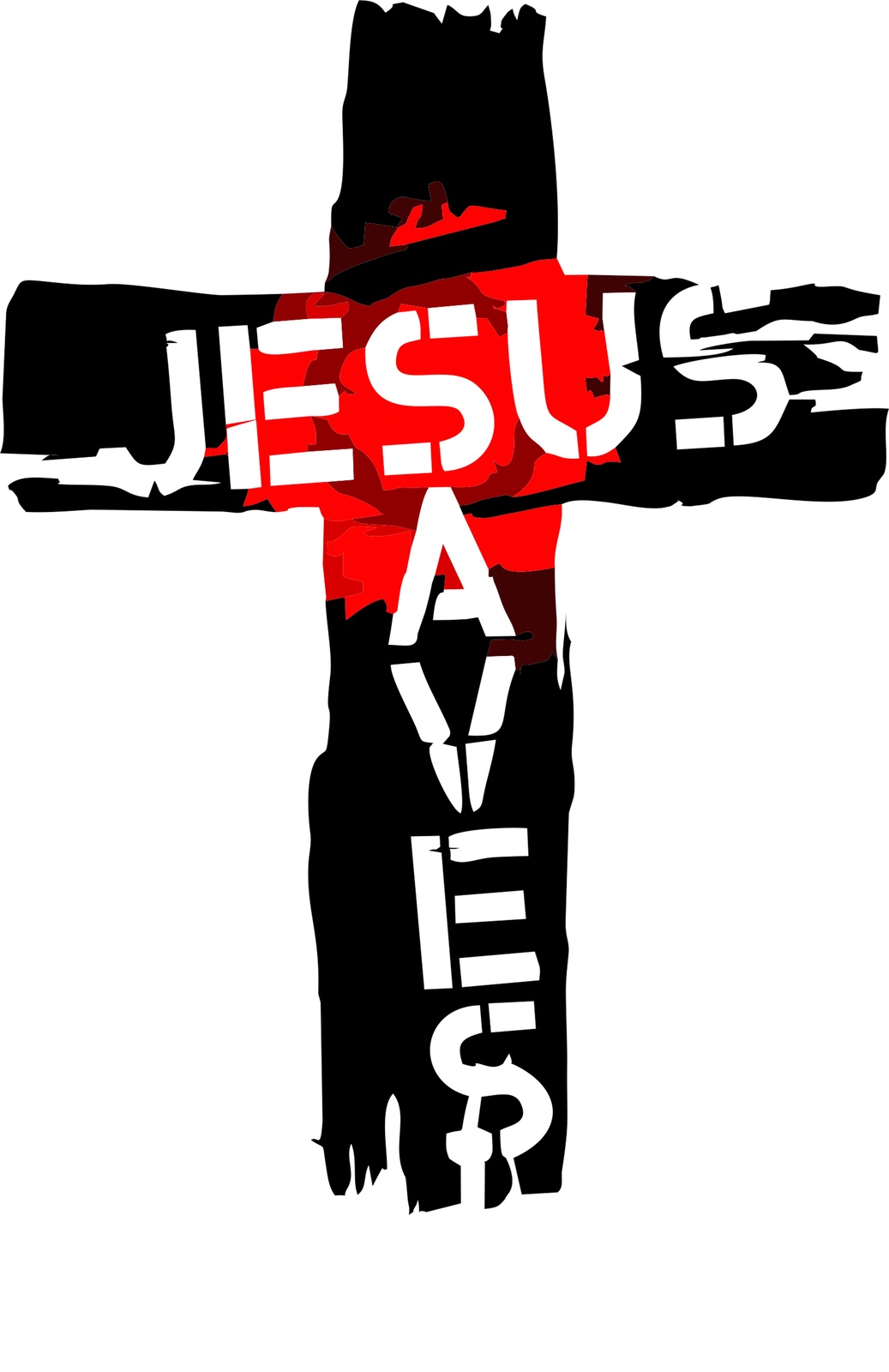 Bold Jesus Saves Cross Art Wall Art