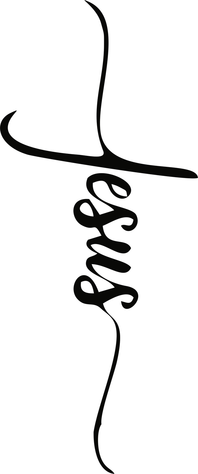 Elegant Jesus Cross Script Wall Art
