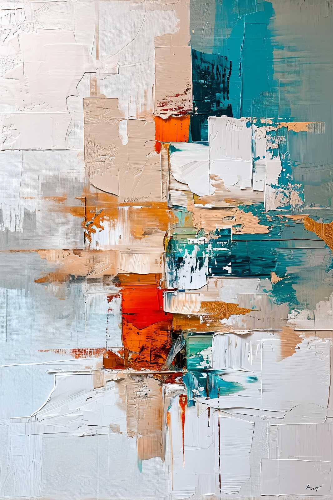 Abstract Cityscape Textured Wall Art