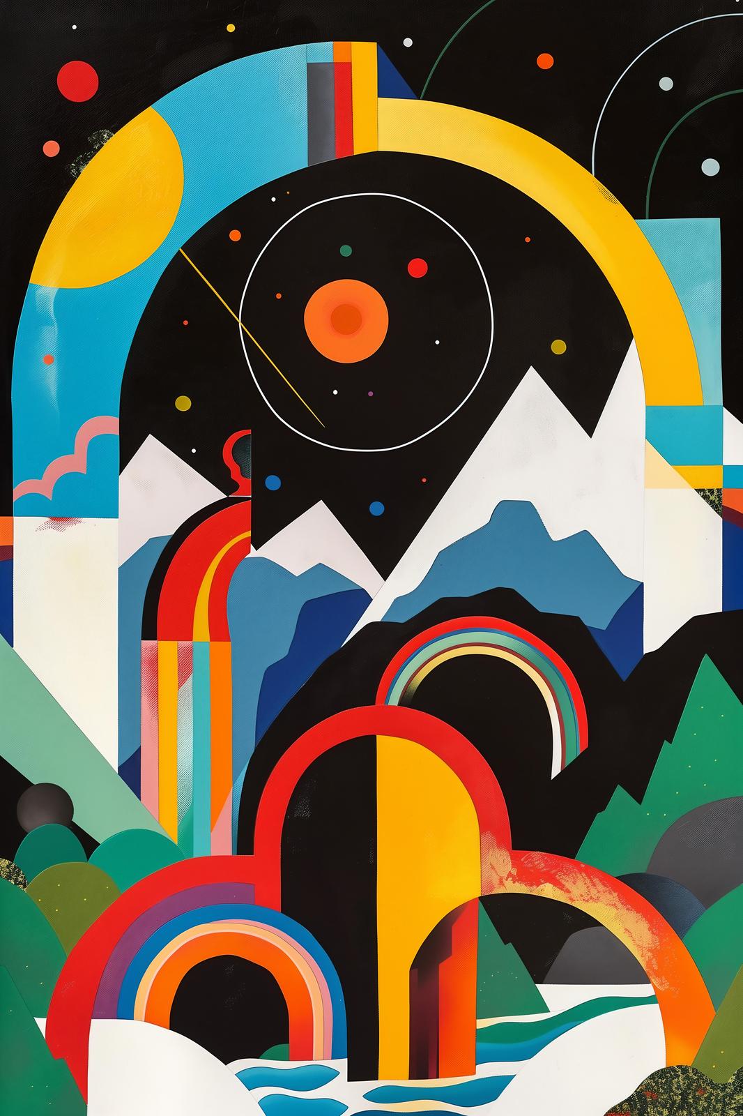 Vibrant Abstract Landscape Wall Art
