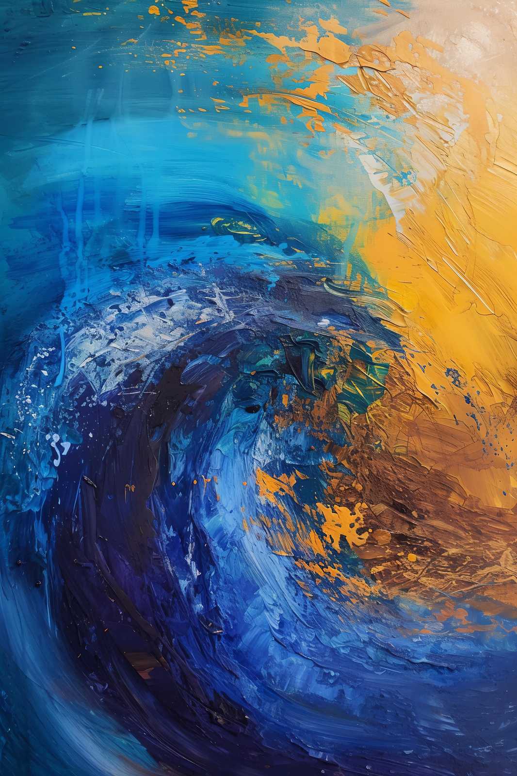 Dynamic Ocean Wave Abstract Wall Art