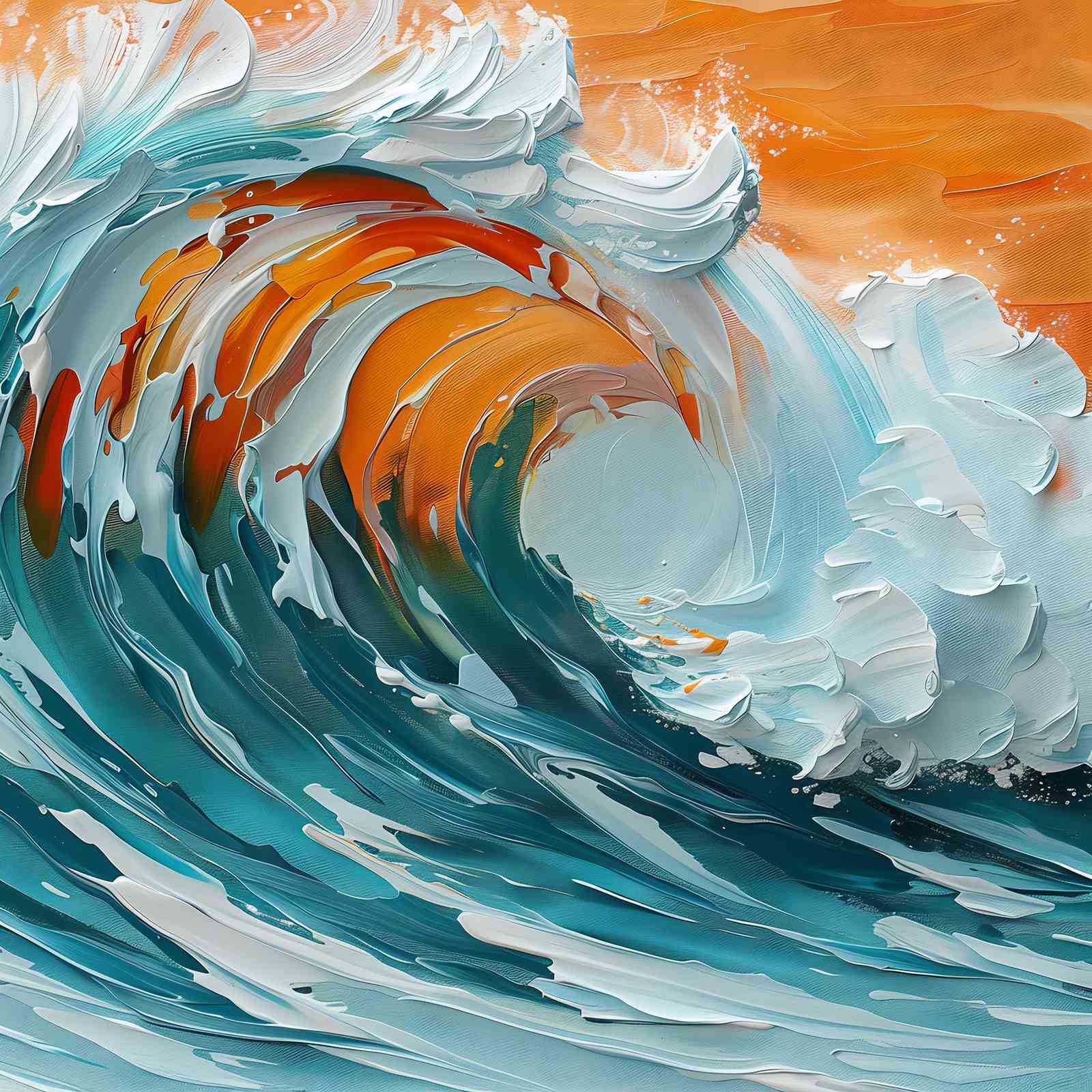 Vibrant Ocean Wave Textured Wall Art