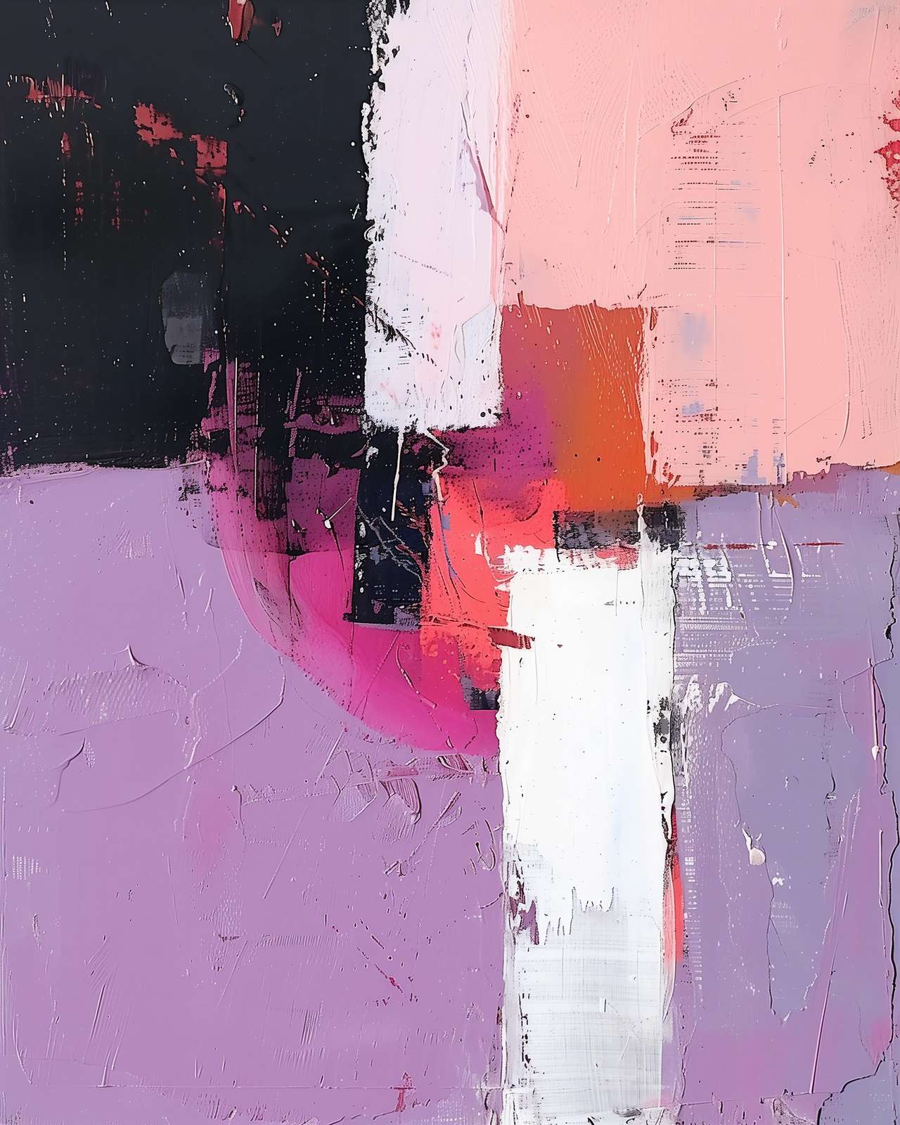 Vibrant Abstract Palette Knife Wall Art