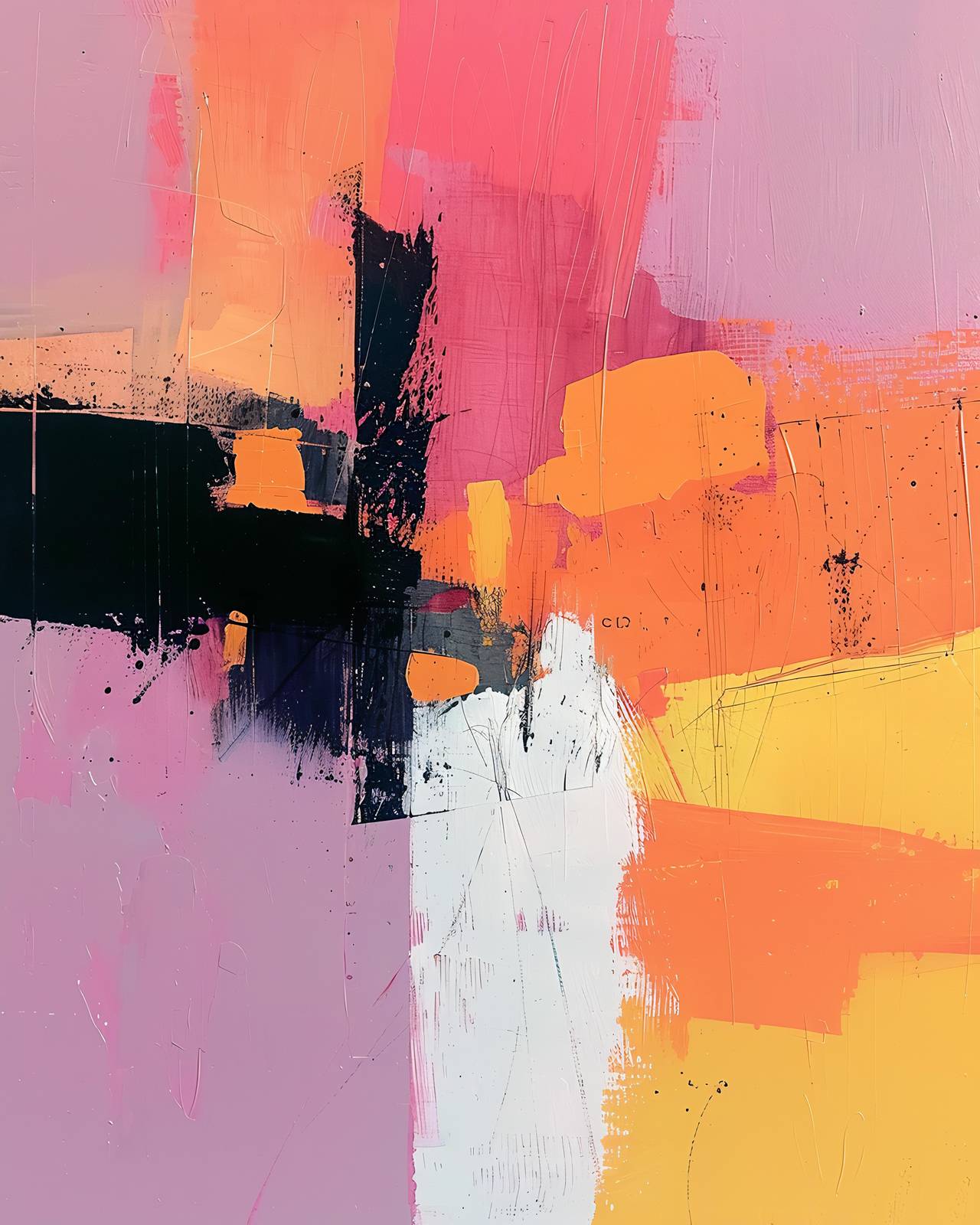 Vibrant Abstract Layers Wall Art