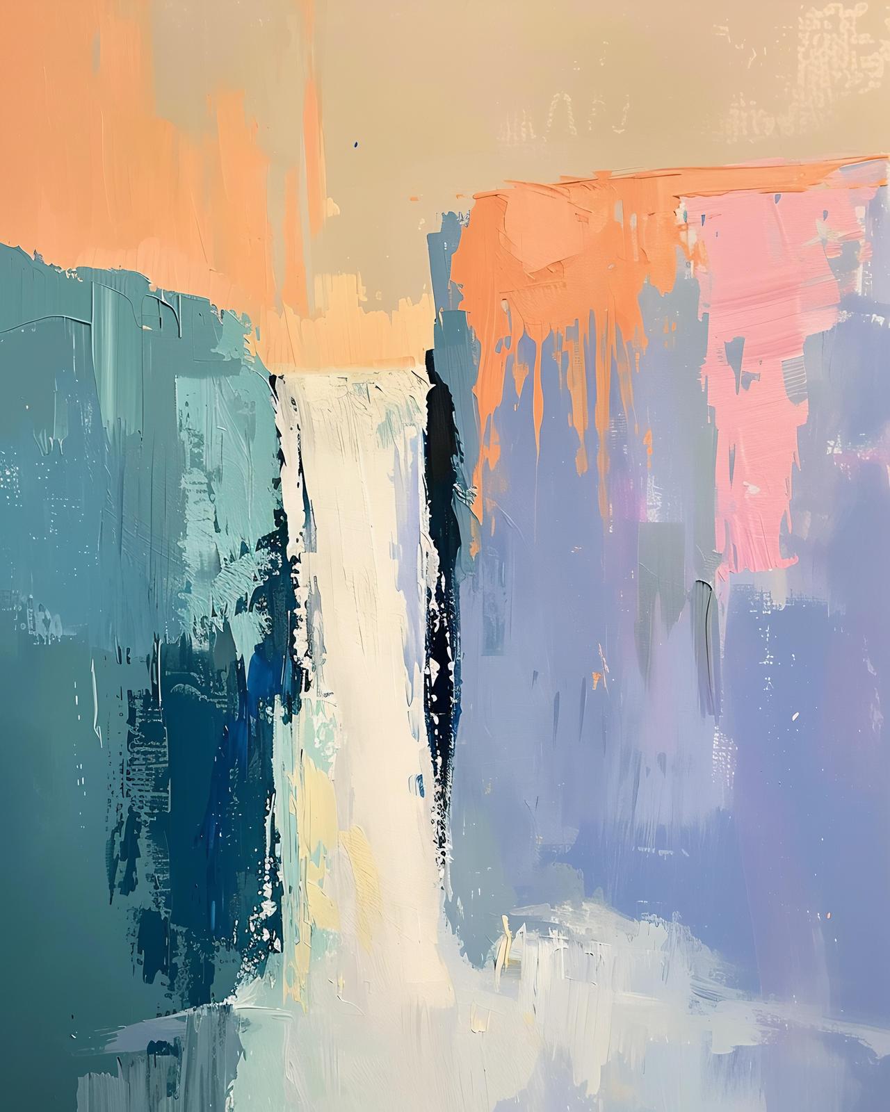 Abstract Waterfall Wall Art for Modern Homes