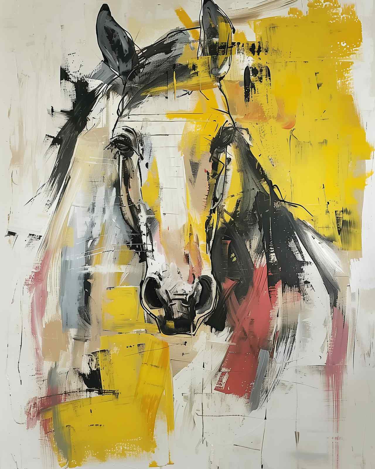 Vibrant Abstract Horse Head Wall Art