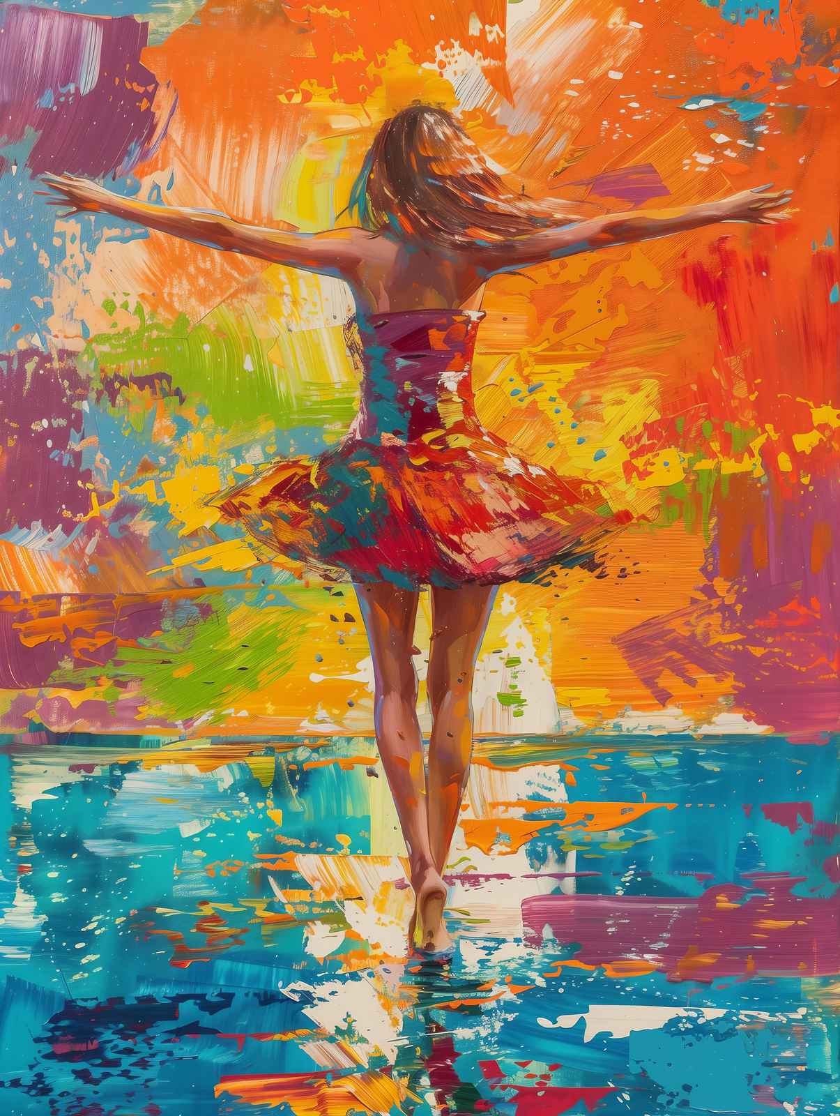 Vibrant Dancer Abstract Wall Art Wall Art