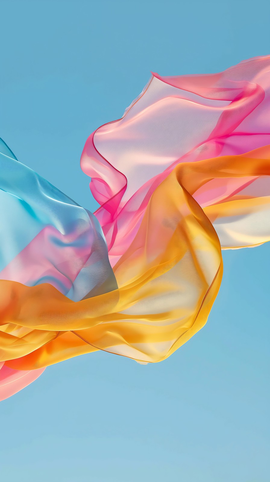 Vibrant Flowing Fabric Sky Wall Art