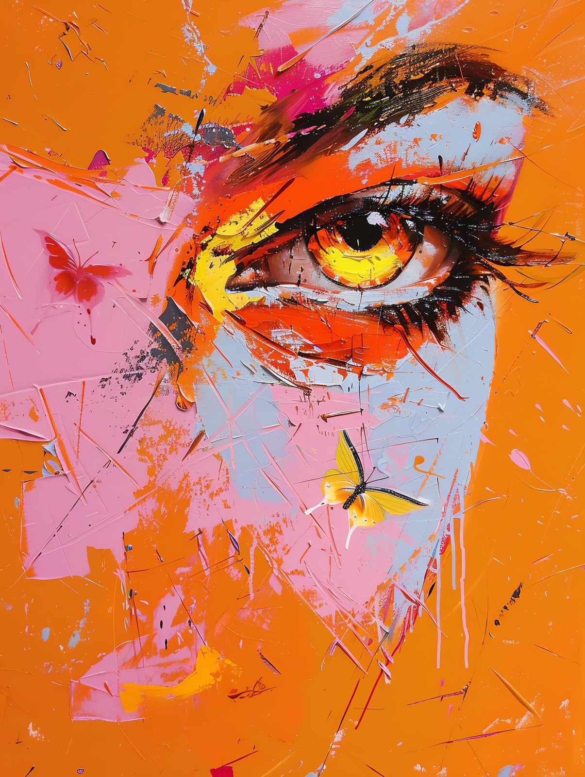 Vibrant Butterfly Eye Abstract Wall Art