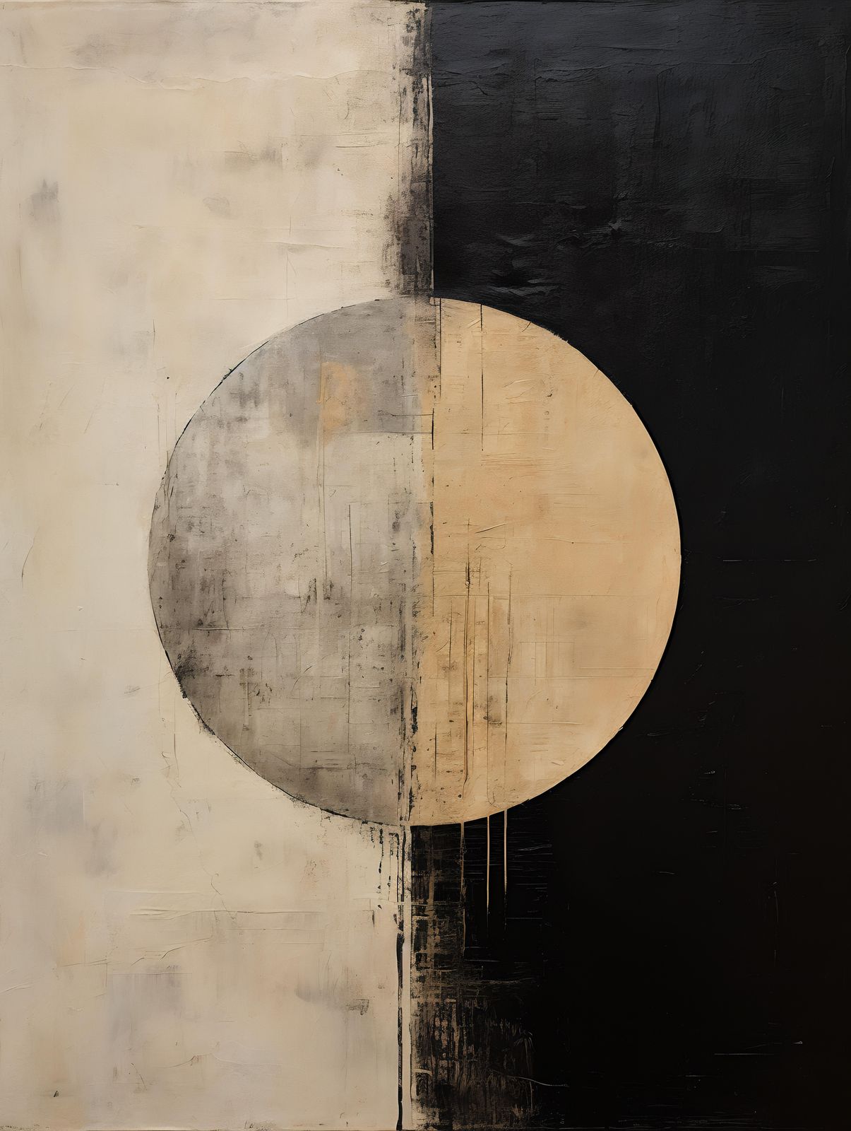 Abstract Circle Yin Yang Wall Art
