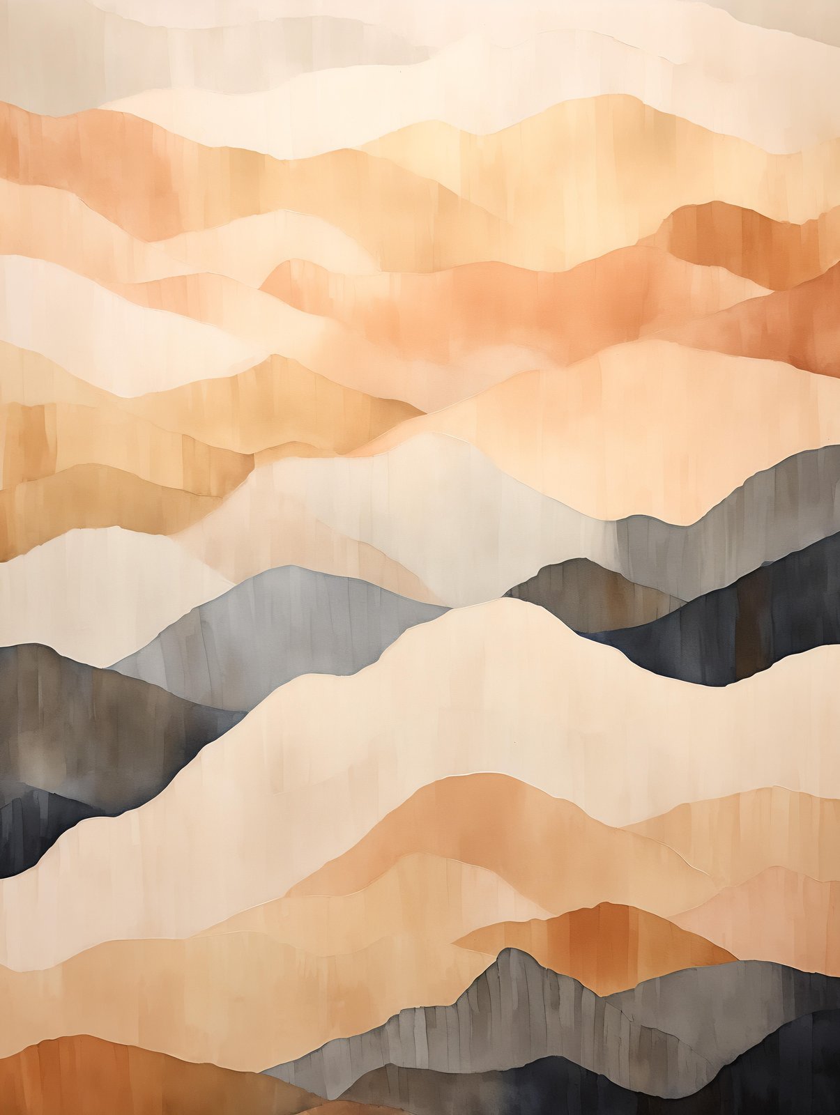 Abstract Sunset Mountains Wall Art