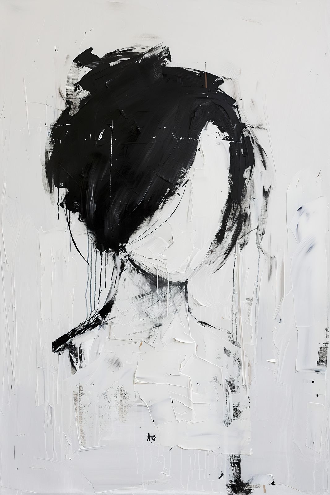 Abstract Portrait Bold Black & White Wall Art