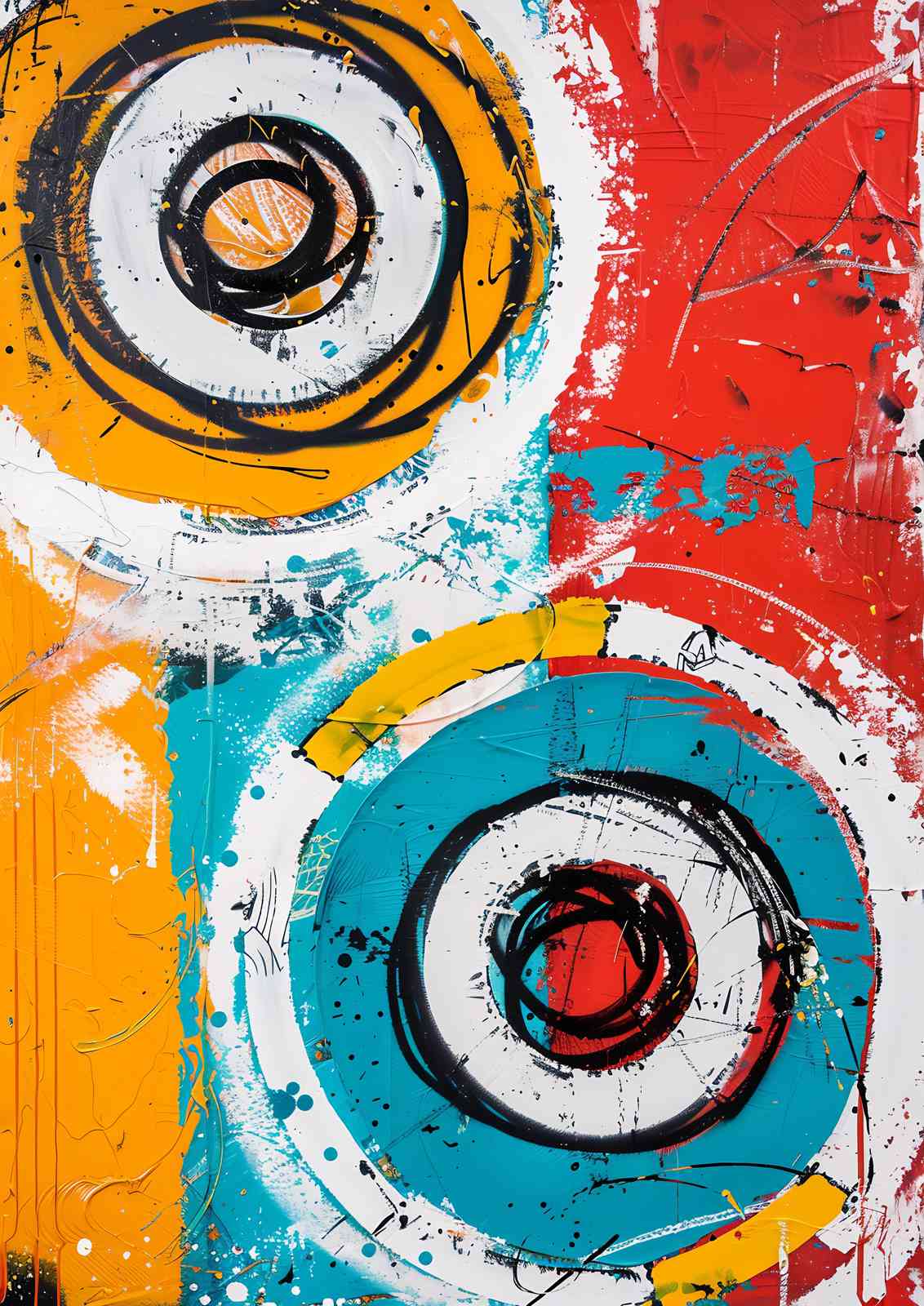 Vibrant Abstract Circles Wall Art