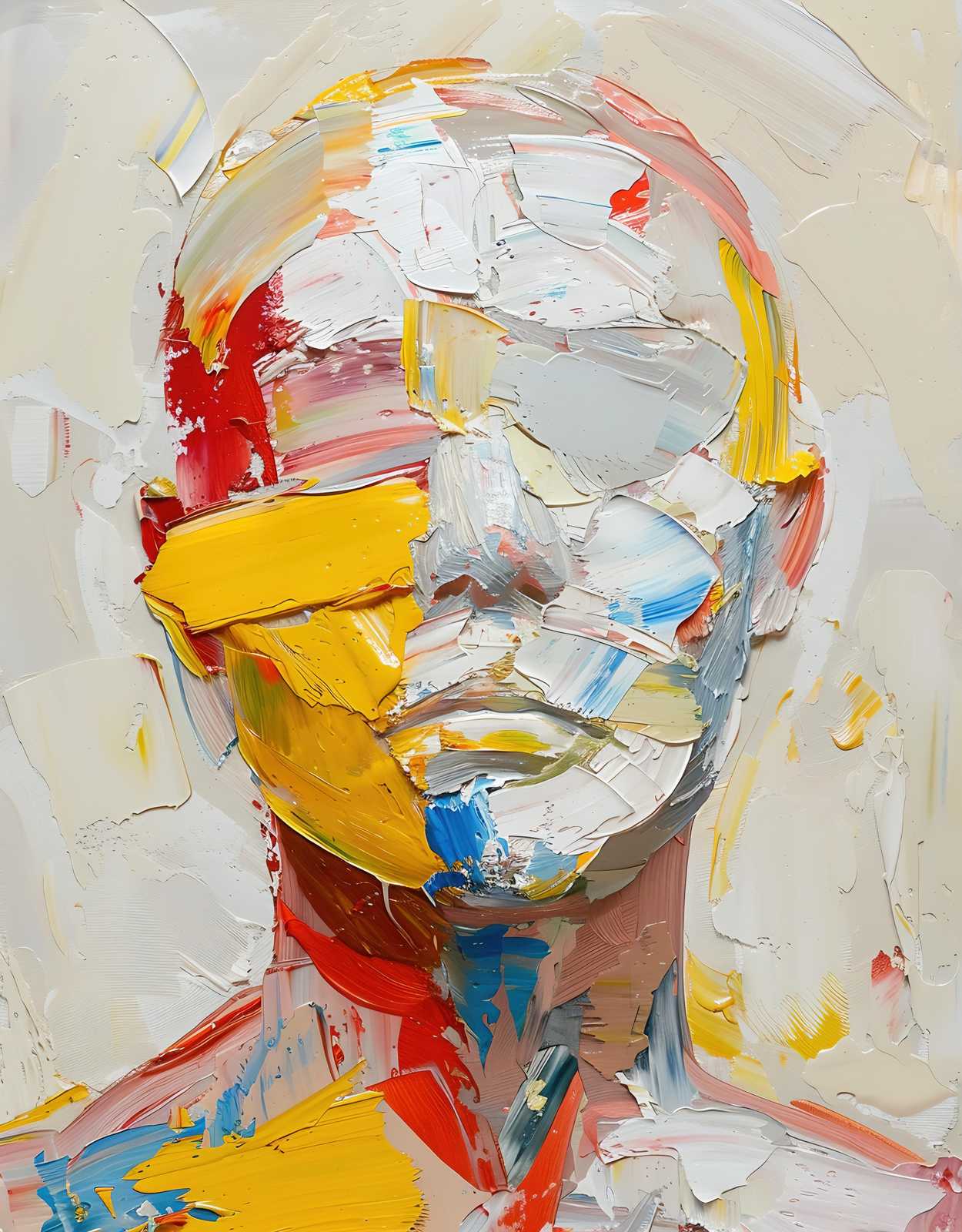 Bold Abstract Portrait Textured Wall Art