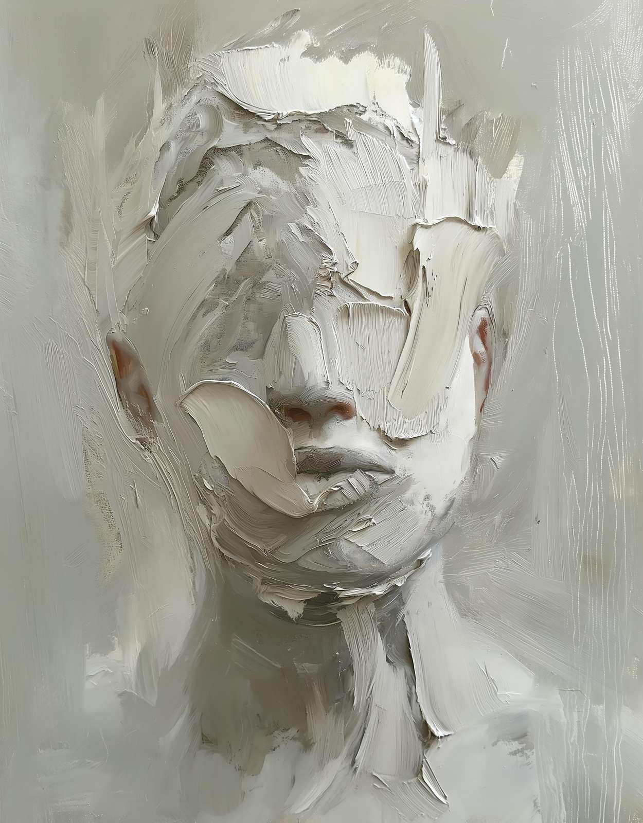 Abstract Face Palette Knife Oil Wall Art