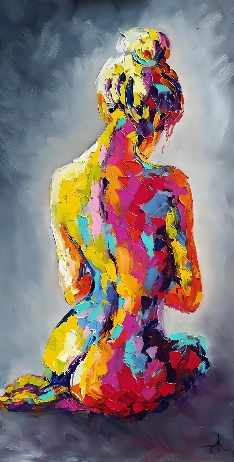 Vibrant Abstract Figure Wall Art
