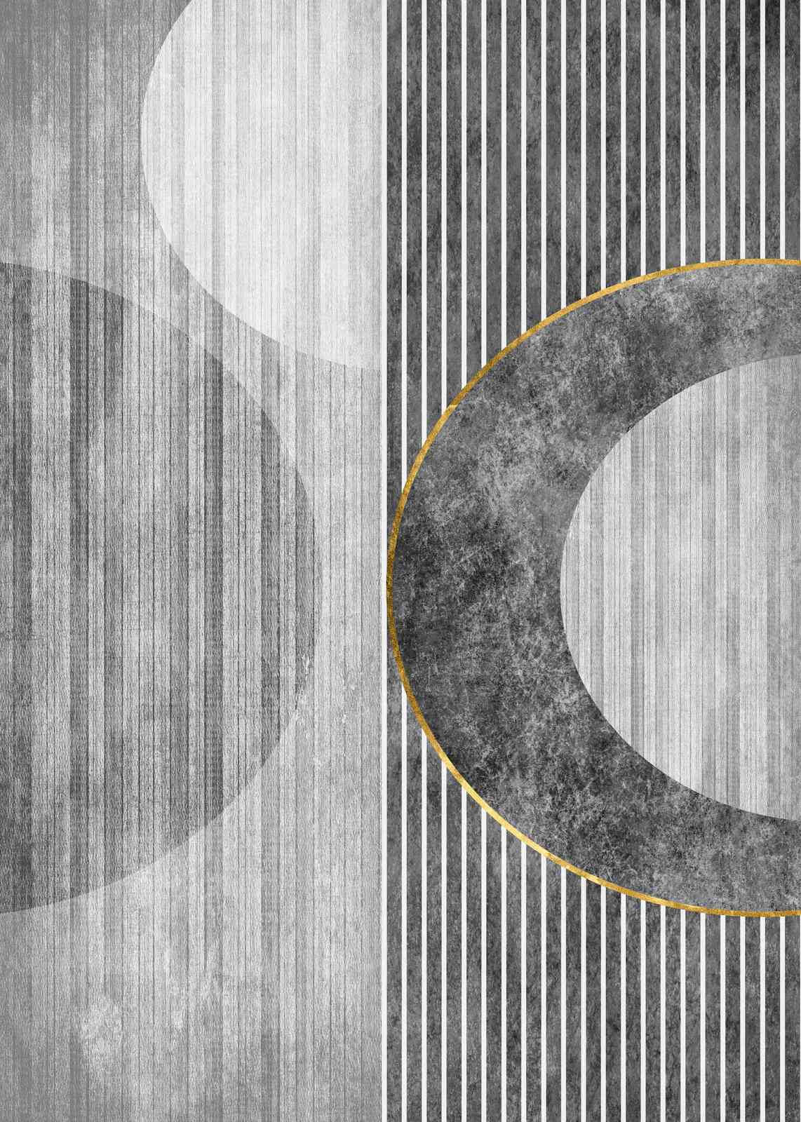 Modern Gold & Gray Geometric Wall Art