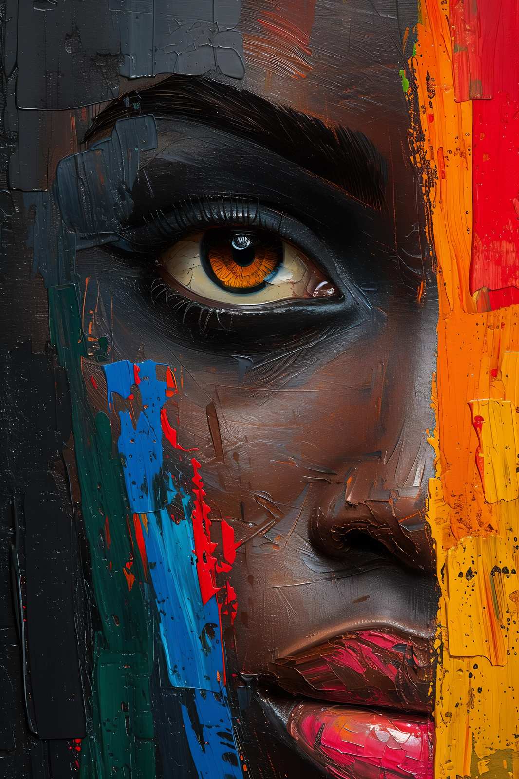 Bold Expressionist Portrait Wall Art