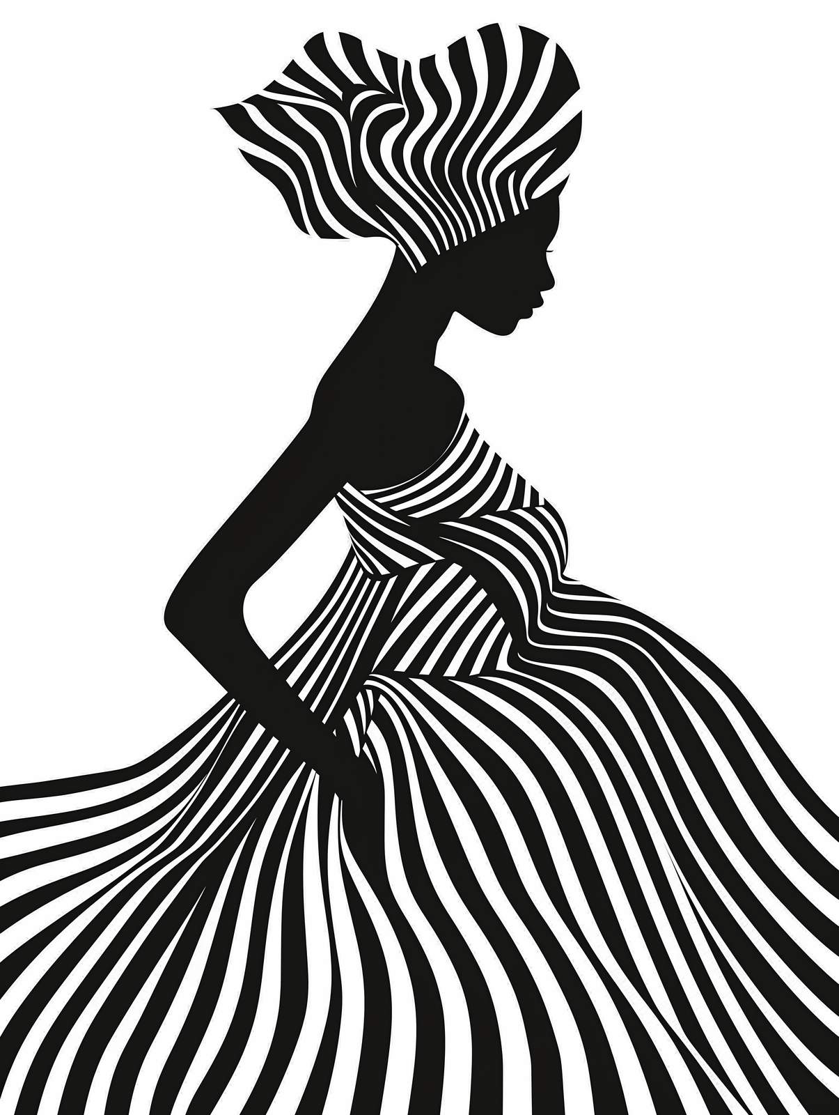 Chic Silhouette Zebra Print Wall Art