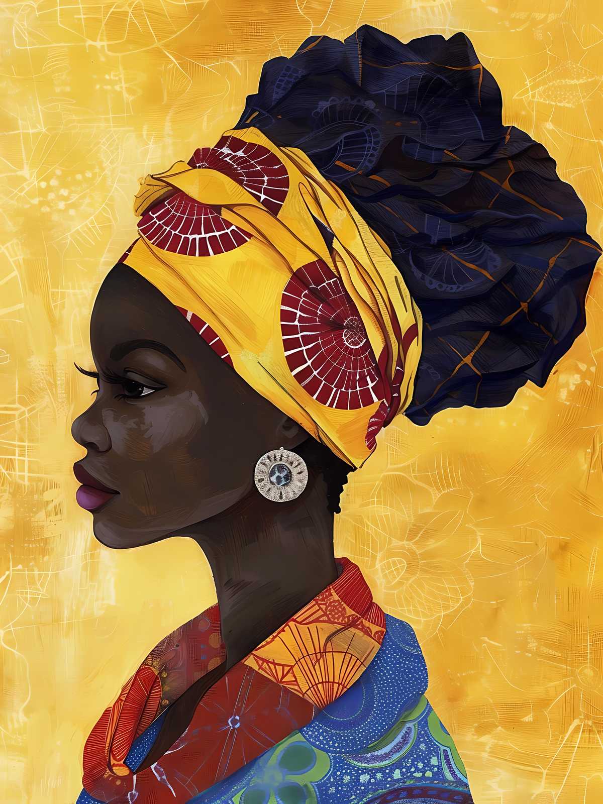 Vibrant Afro Queen Wall Art