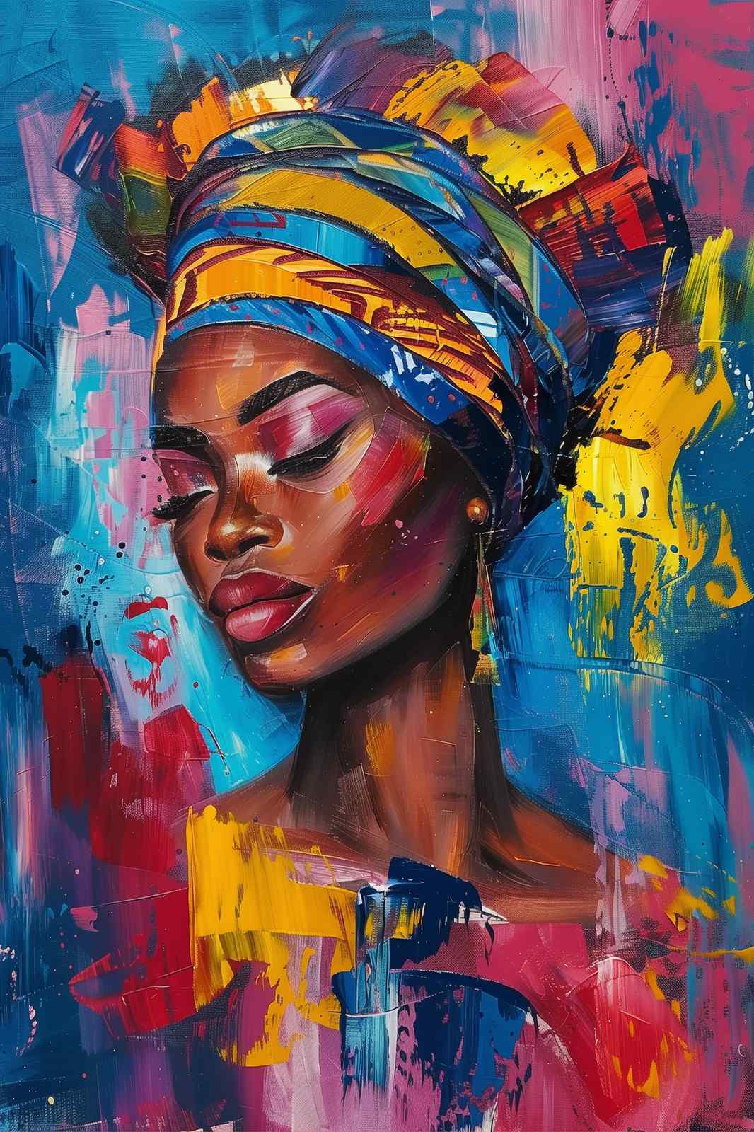 Vibrant African Woman Wall Art