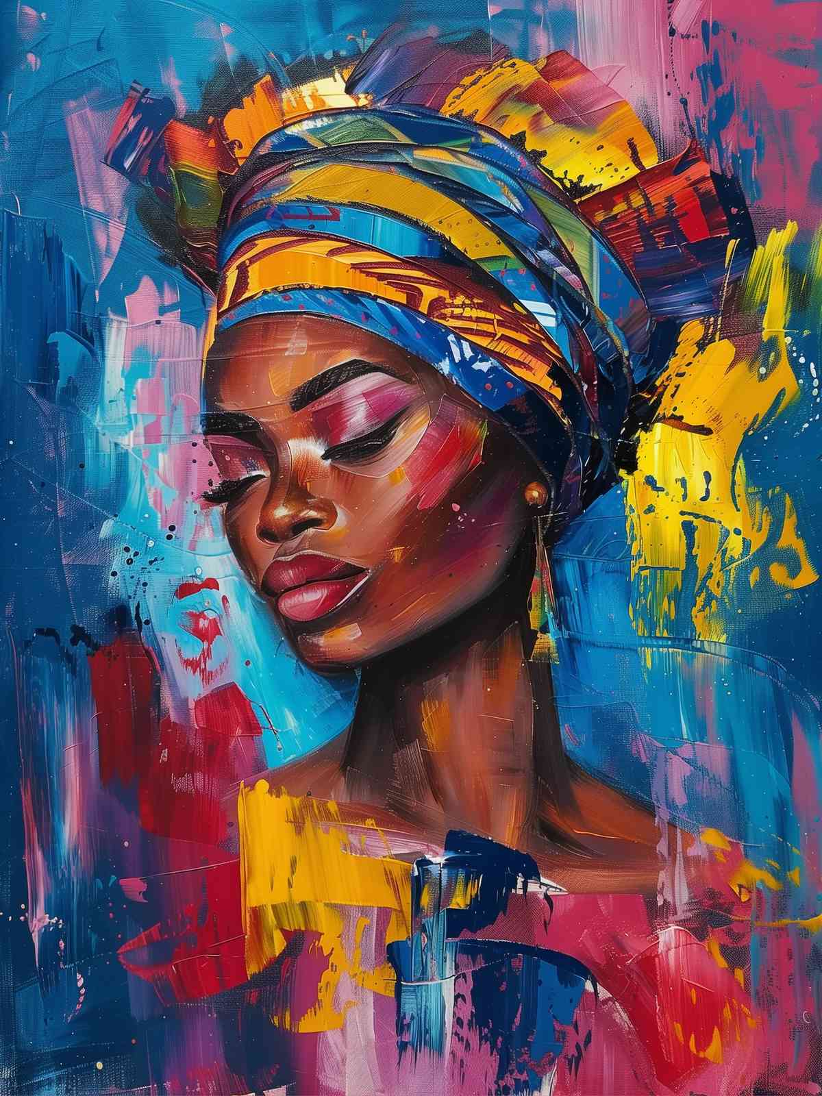 Vibrant African Woman Portrait Wall Art