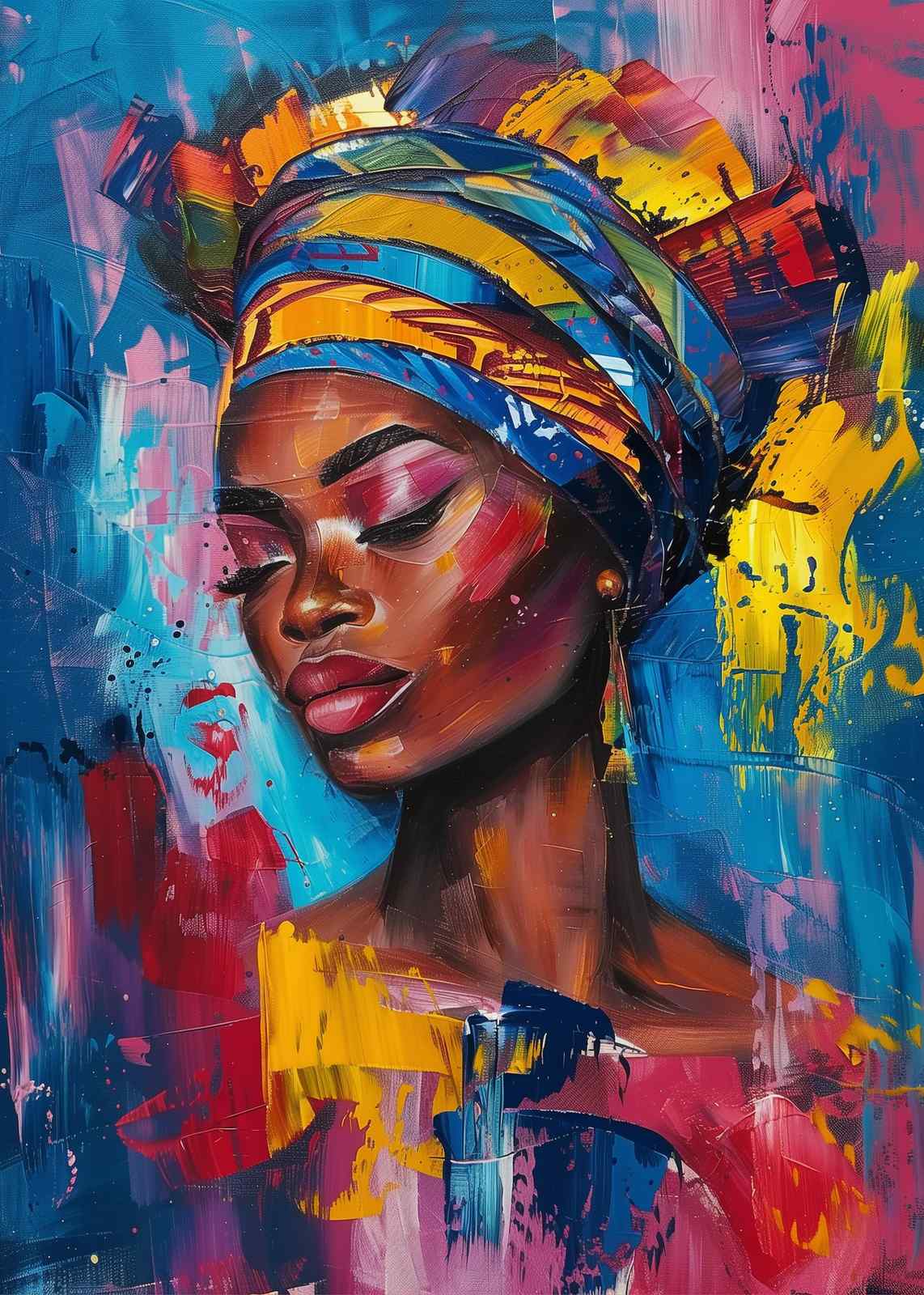 Vibrant African Beauty Abstract Wall Art