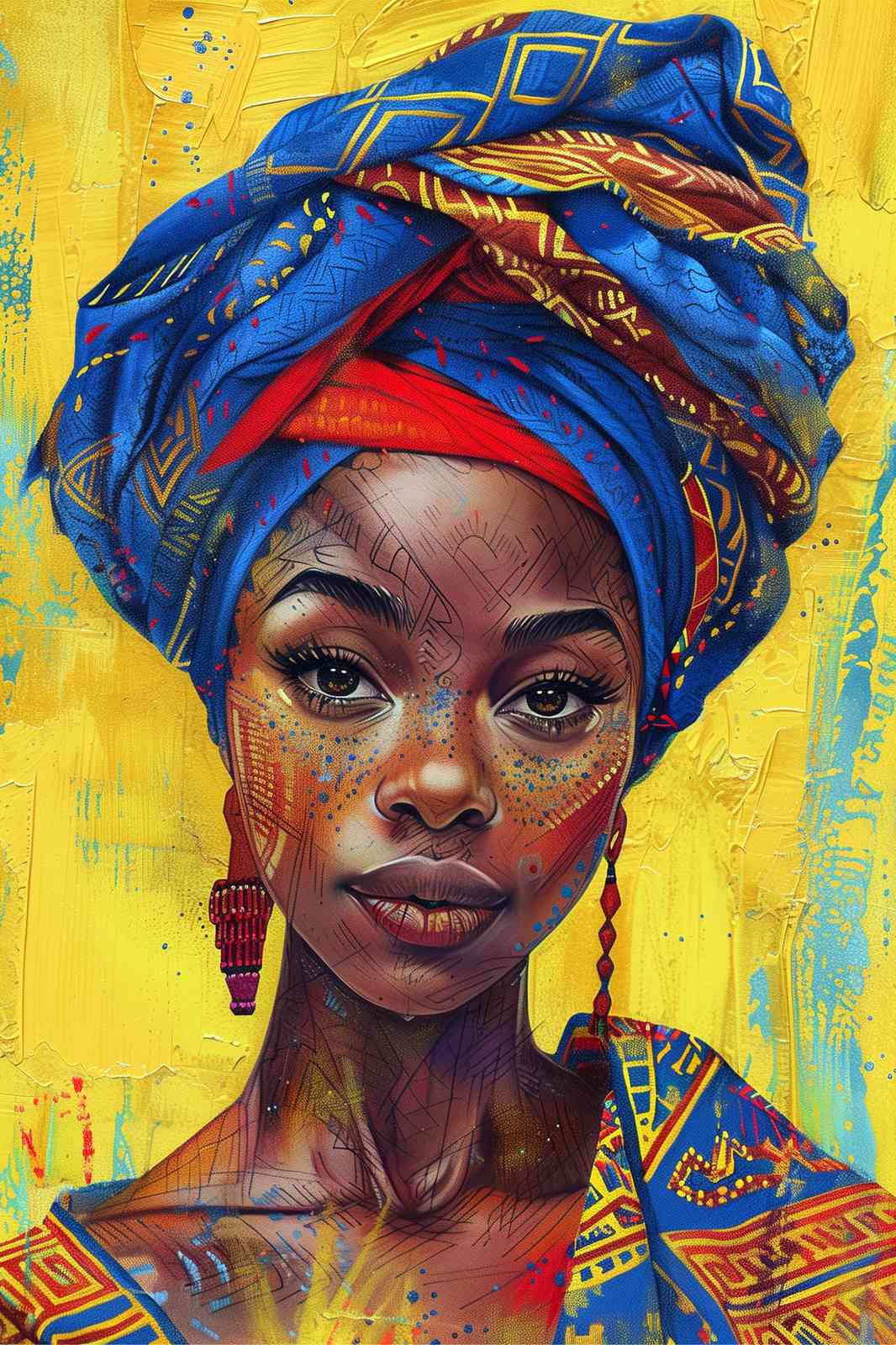 Vibrant African Woman Portrait Wall Art